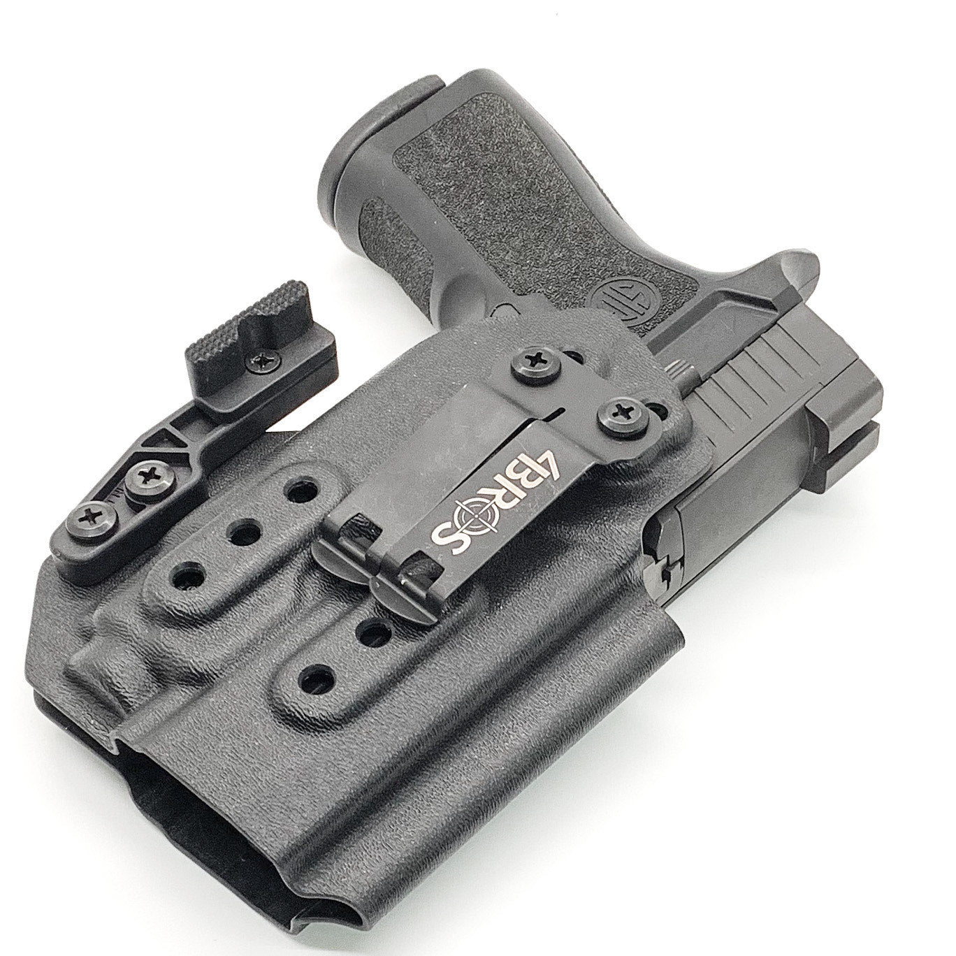 For the best IWB Kydex Inside Waistband Holster for the Sig Sauer P320 Compact, Carry and M18 & Streamlight TLR-8 or TLR-8A shop Four Brothers 4BROS Holsters. 