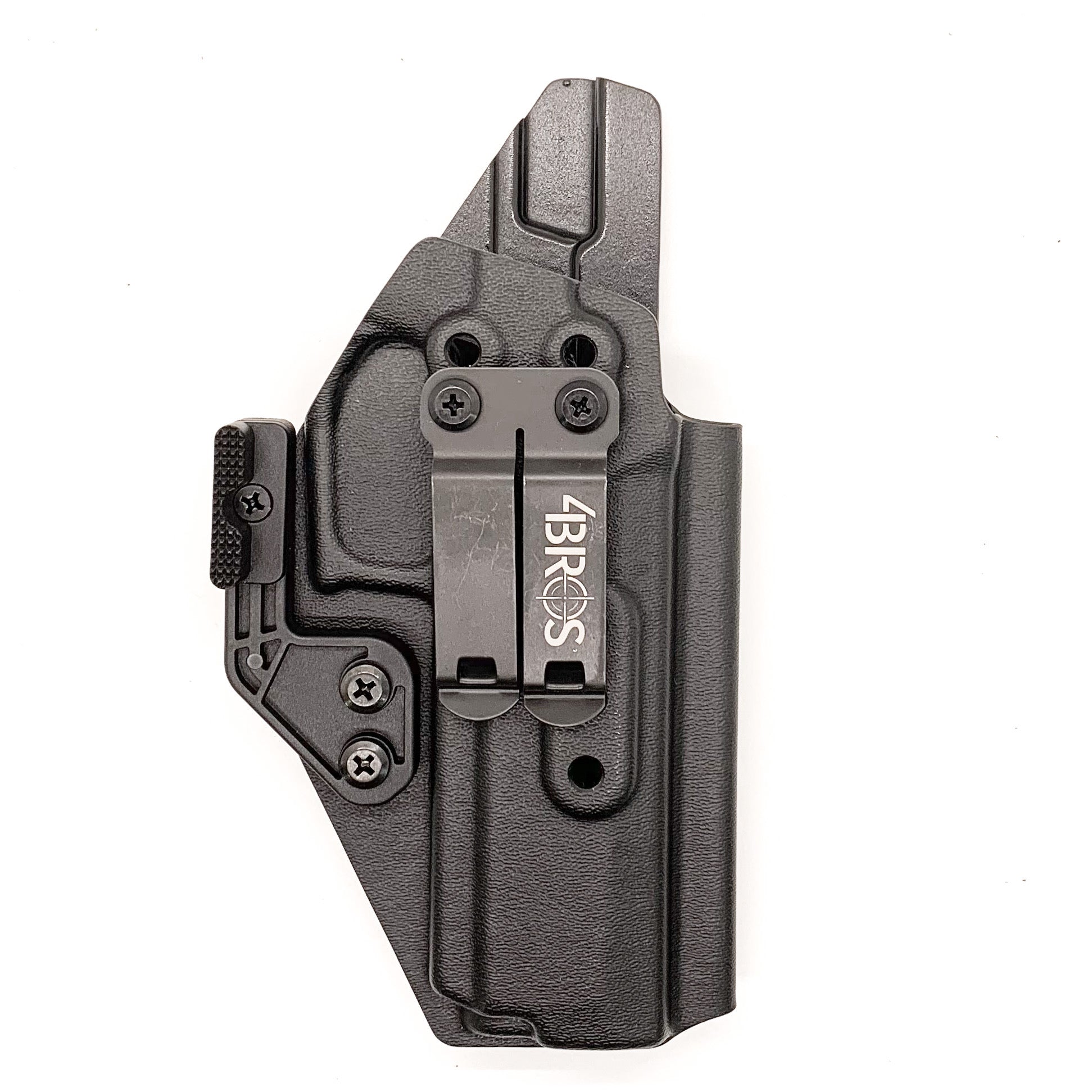 For the best inside Waistband Kydex holster designed to fit the Sig Sauer P320 Full size and M17 pistols shop Four Brothers Holsters. Full sweatguard, adjustable retention, adjustable ride height, and cant.  Minimal material, smooth edges to reduce printing, accommodates most red dot sights.  Proudly made in the USA.