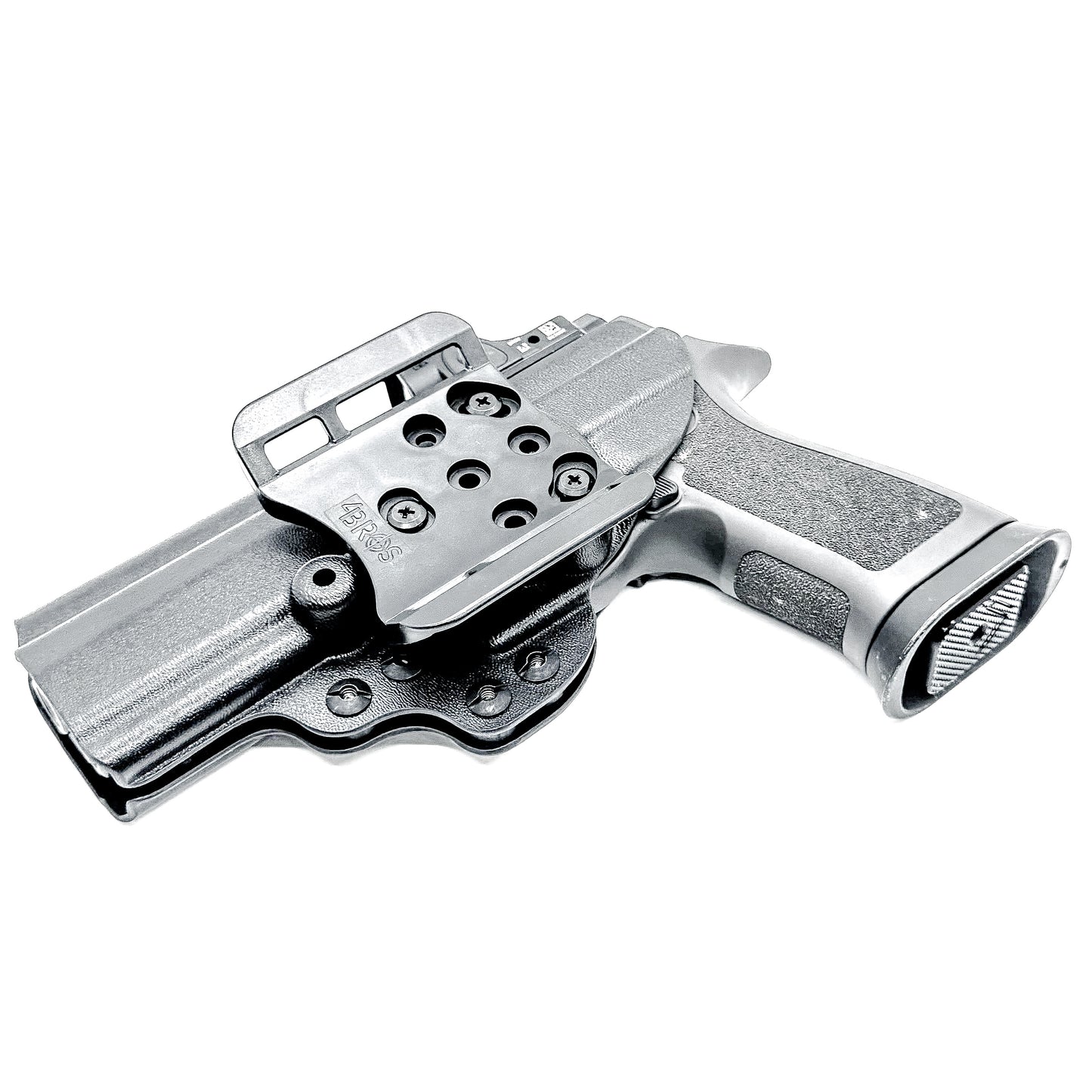 Black Outside Waistband OWB Kydex holster for the Sig Sauer P320 Full Size X5 or M17 pistol with a 4BROS 1.5" Belt Slide.