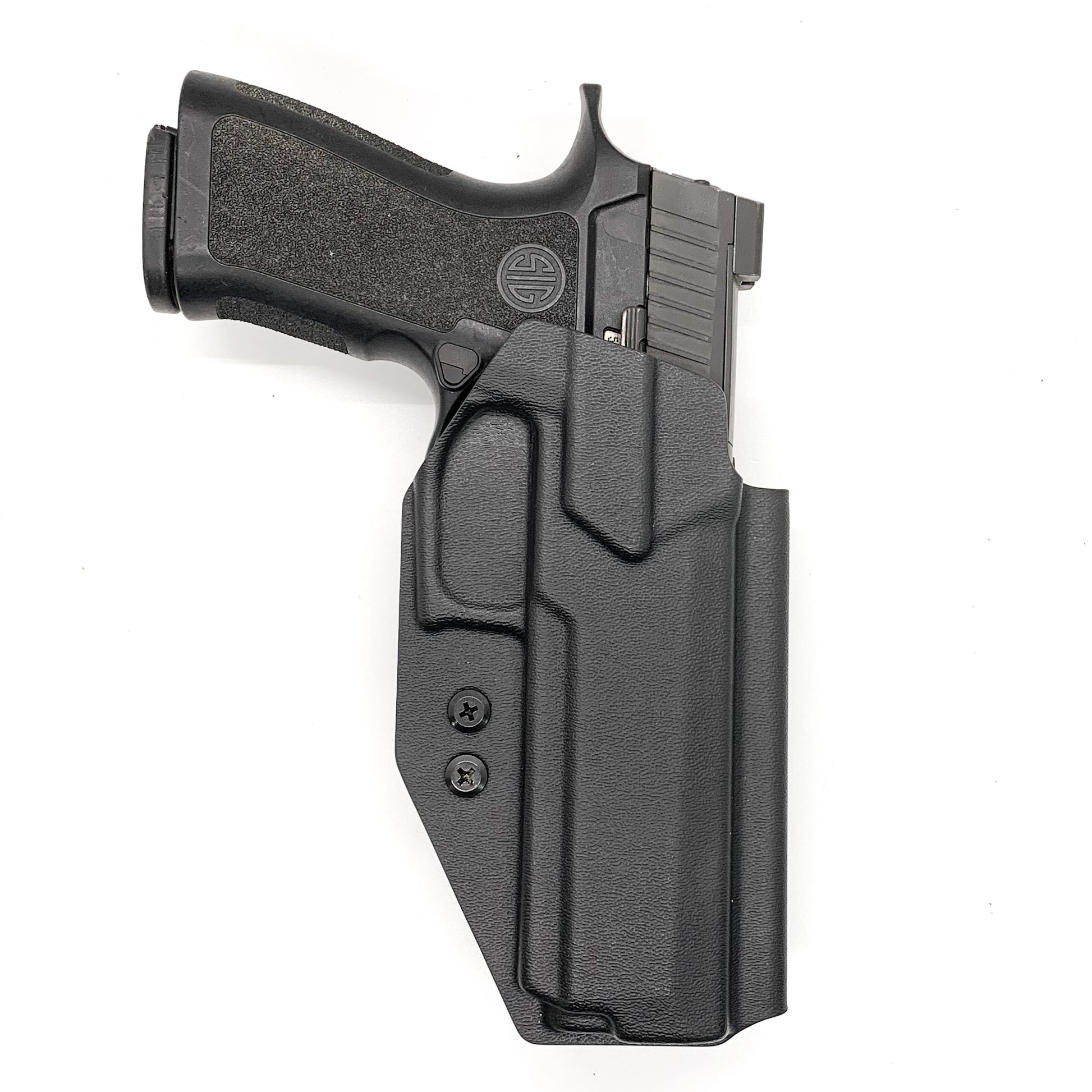 For the best Outside Waistband OWB Kydex holster for the Sig Sauer P320 Full Size X5 or M17 pistol shop Four Brothers 4BROS Holsters.  Proudly made in the USA.
