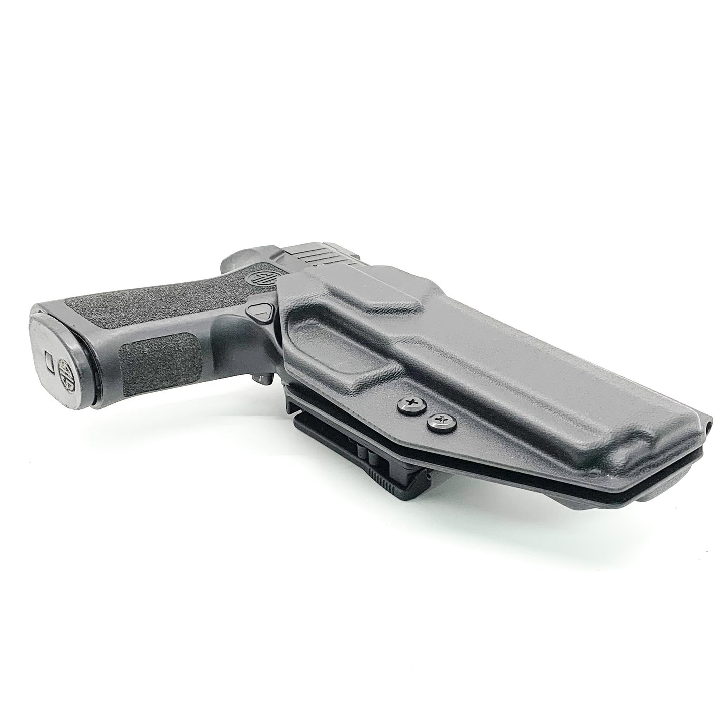 For the best Outside Waistband OWB Kydex holster for the Sig Sauer P320 Full Size X5 or M17 pistol shop Four Brothers 4BROS Holsters.  Proudly made in the USA.