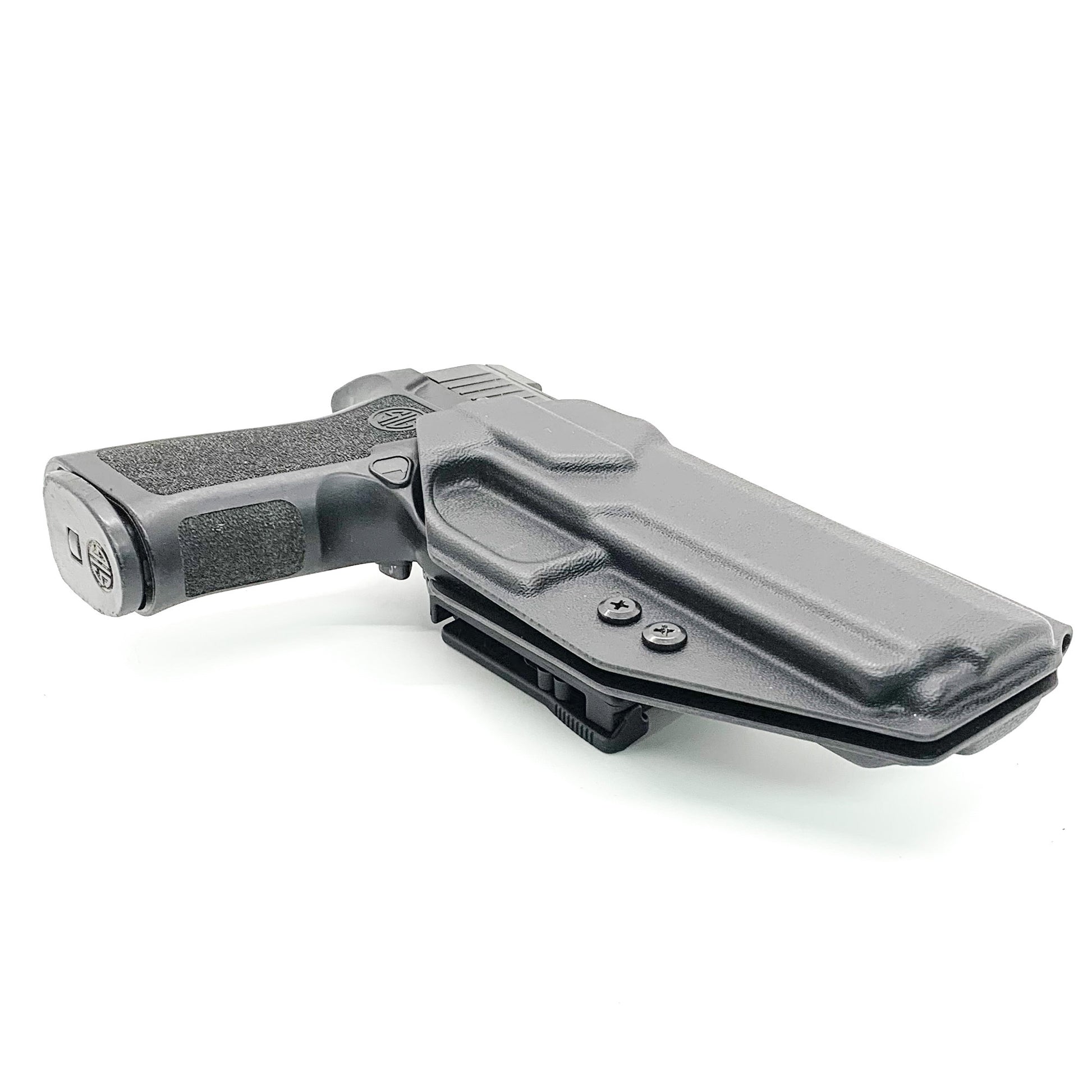 For the best Outside Waistband OWB Kydex holster for the Sig Sauer P320 Full Size X5 or M17 pistol shop Four Brothers 4BROS Holsters.  Proudly made in the USA.