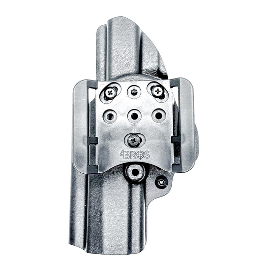 Black OWB Outside Waistband kydex holster for the Sig P320 pistols with GoGuns USA Gas Pedal installed on the handgun and a duty drop attachment.