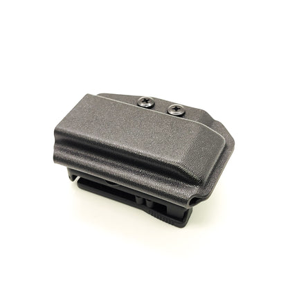 For the best, most comfortable, and rugged Kydex OWB Outside Waistband magazine pouch for Sig Sauer P320 shop Four Brothers Holsters.  Suitable for belt widths of 1 1/2", 1 3/4". 2" & 2 1/2" Adjustable retention and cant outside waist carrier holster Sig P320, Glock 9mm & 40, Ruger, Walther, Smith & Wesson, FN