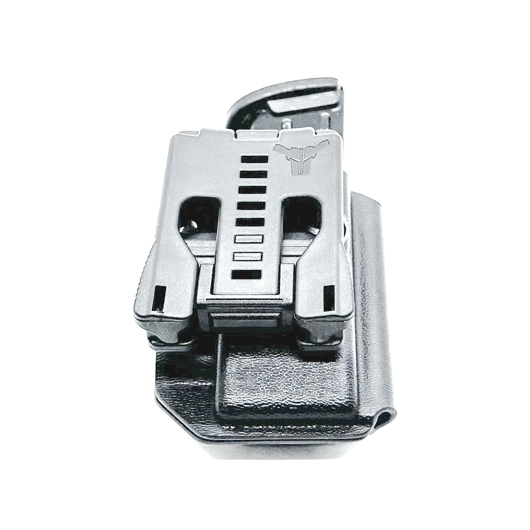 Black Kydex OWB Outside Waistband magazine pouch for Sig Sauer P320 from Four Brothers Holsters.  Adjustable retention.