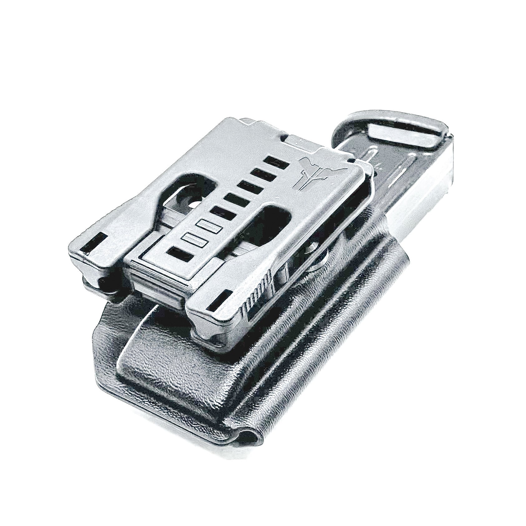 Black Kydex OWB Outside Waistband magazine pouch for Sig Sauer P320 from Four Brothers Holsters.  Adjustable retention.