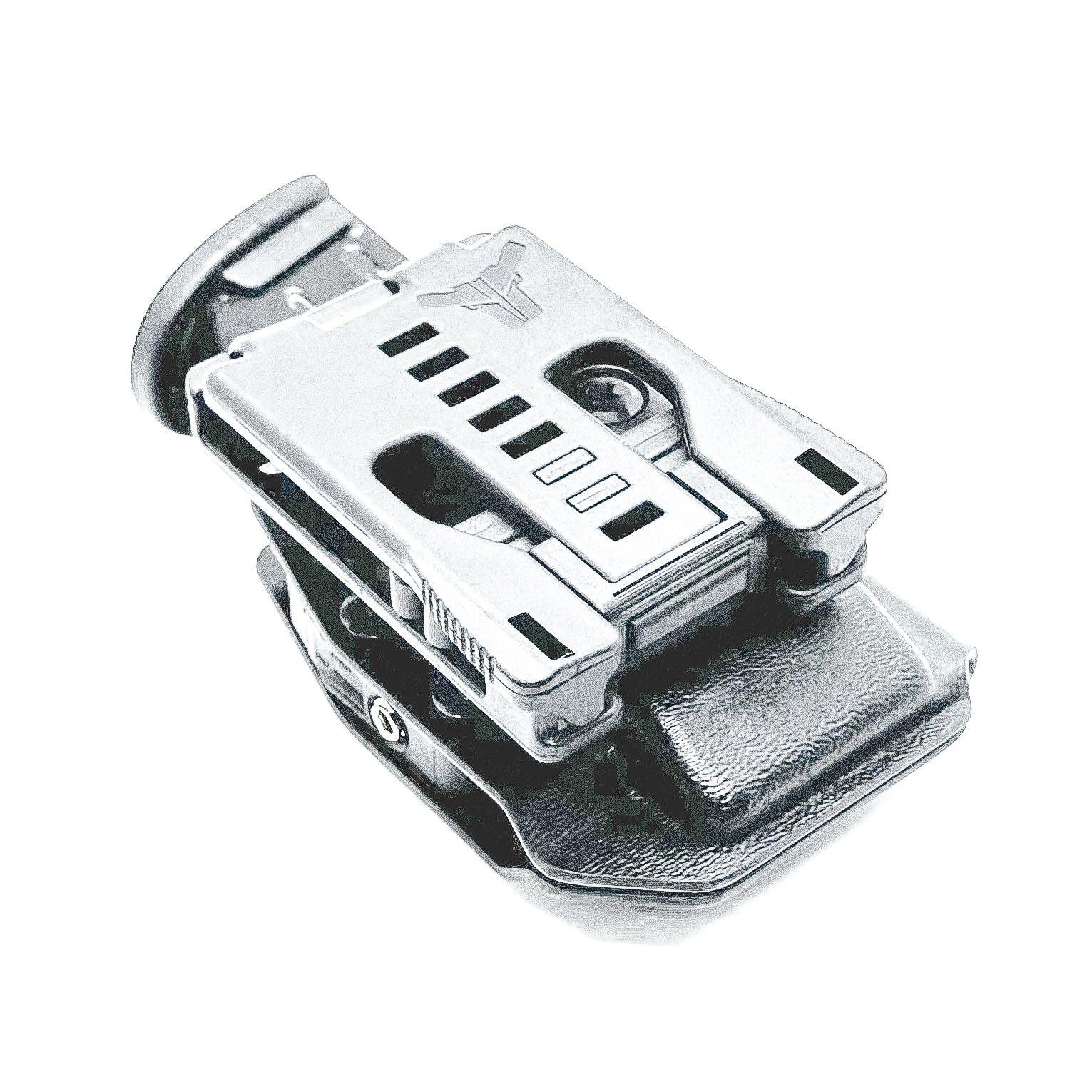 Black Kydex OWB Outside Waistband magazine pouch for Sig Sauer P320 from Four Brothers Holsters.  Adjustable retention.