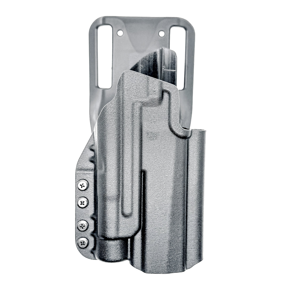 Black Outside Waistband OWB Full Size or Carry P320 series & Streamlight TLR-1 or TLR-1 HL Duty & Competition Holster with Duty Drop from Four 
Brothers Holsters.