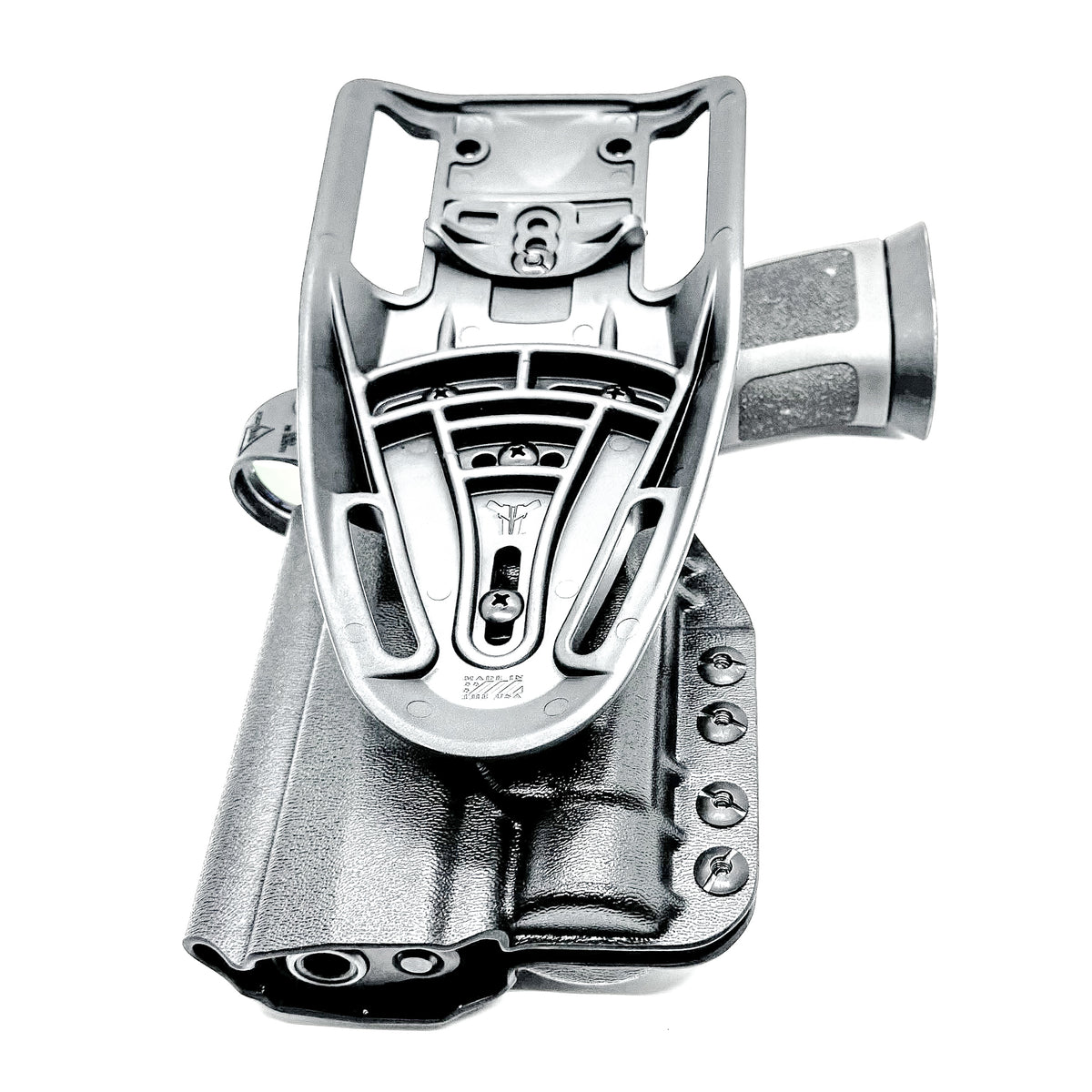 Black Outside Waistband OWB Full Size or Carry P320 series & Streamlight TLR-1 or TLR-1 HL Duty & Competition Holster with Duty Drop from Four 
Brothers Holsters.