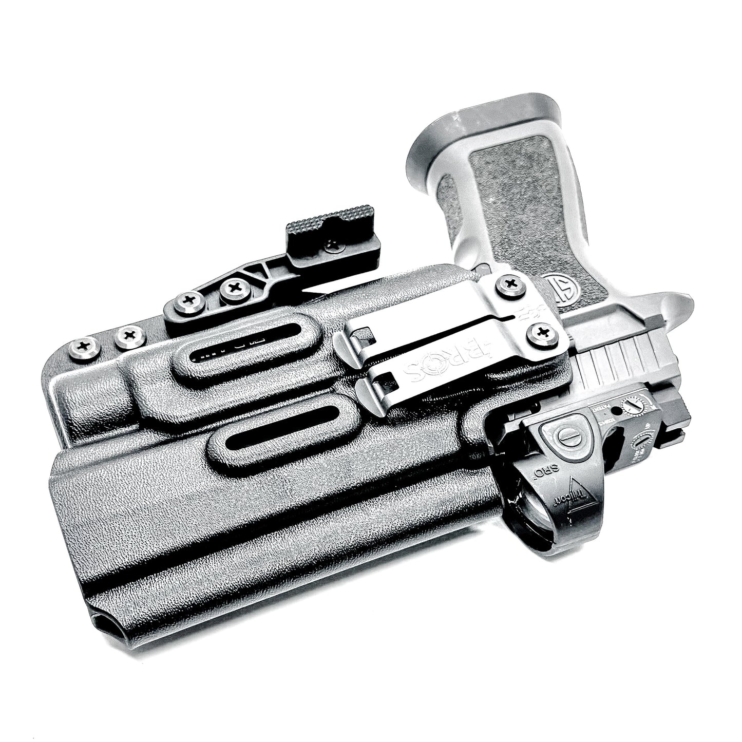 IWB Kydex Inside Waistband Holster for the Sig Sauer P320 Full-Size & Carry pistols & Streamlight TLR-1 or TLR-1 HL in Black with a DCC Monoblock and a ModWing.