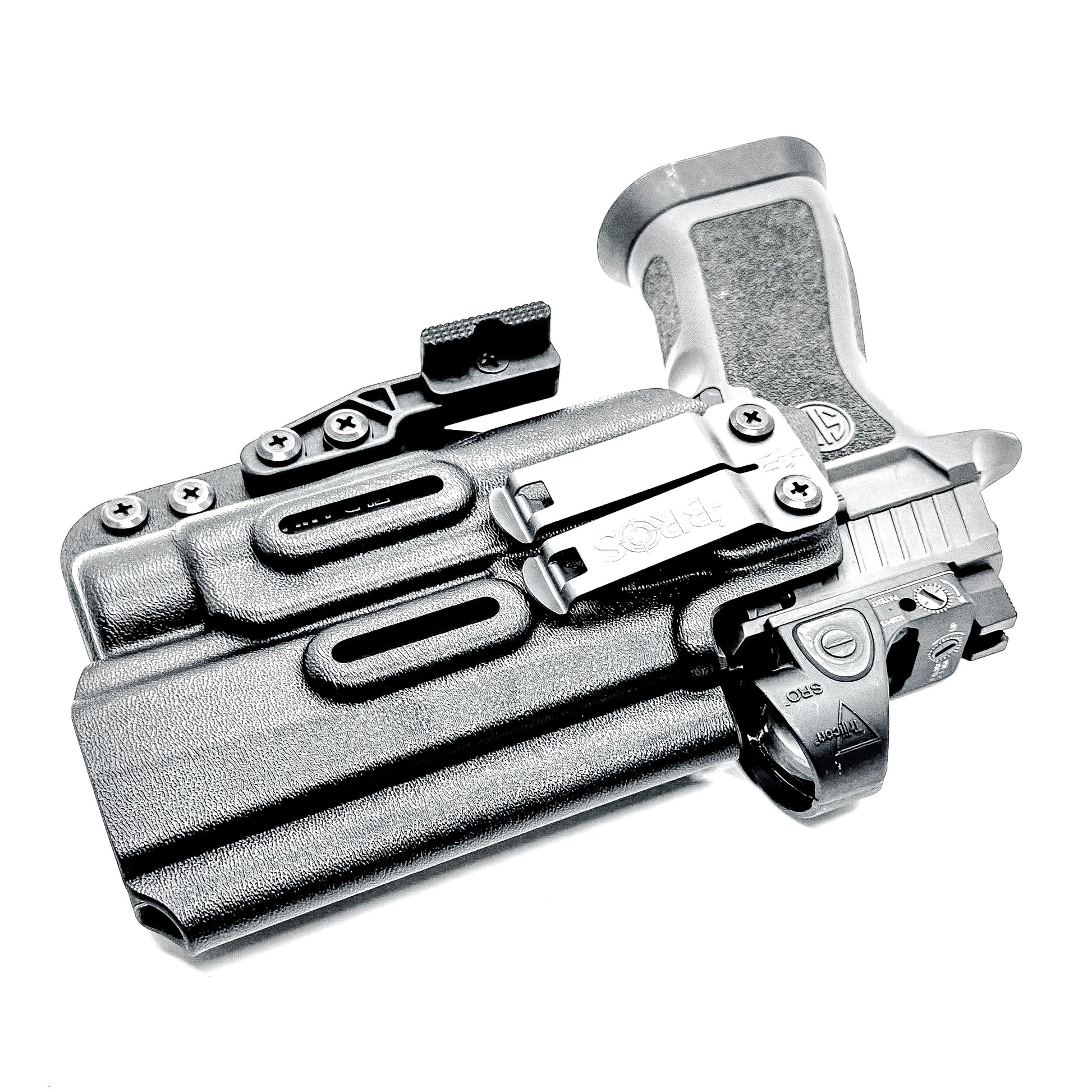IWB Kydex Inside Waistband Holster for the Sig Sauer P320 Full-Size & Carry pistols & Streamlight TLR-1 or TLR-1 HL in Black with a DCC Monoblock and a ModWing.