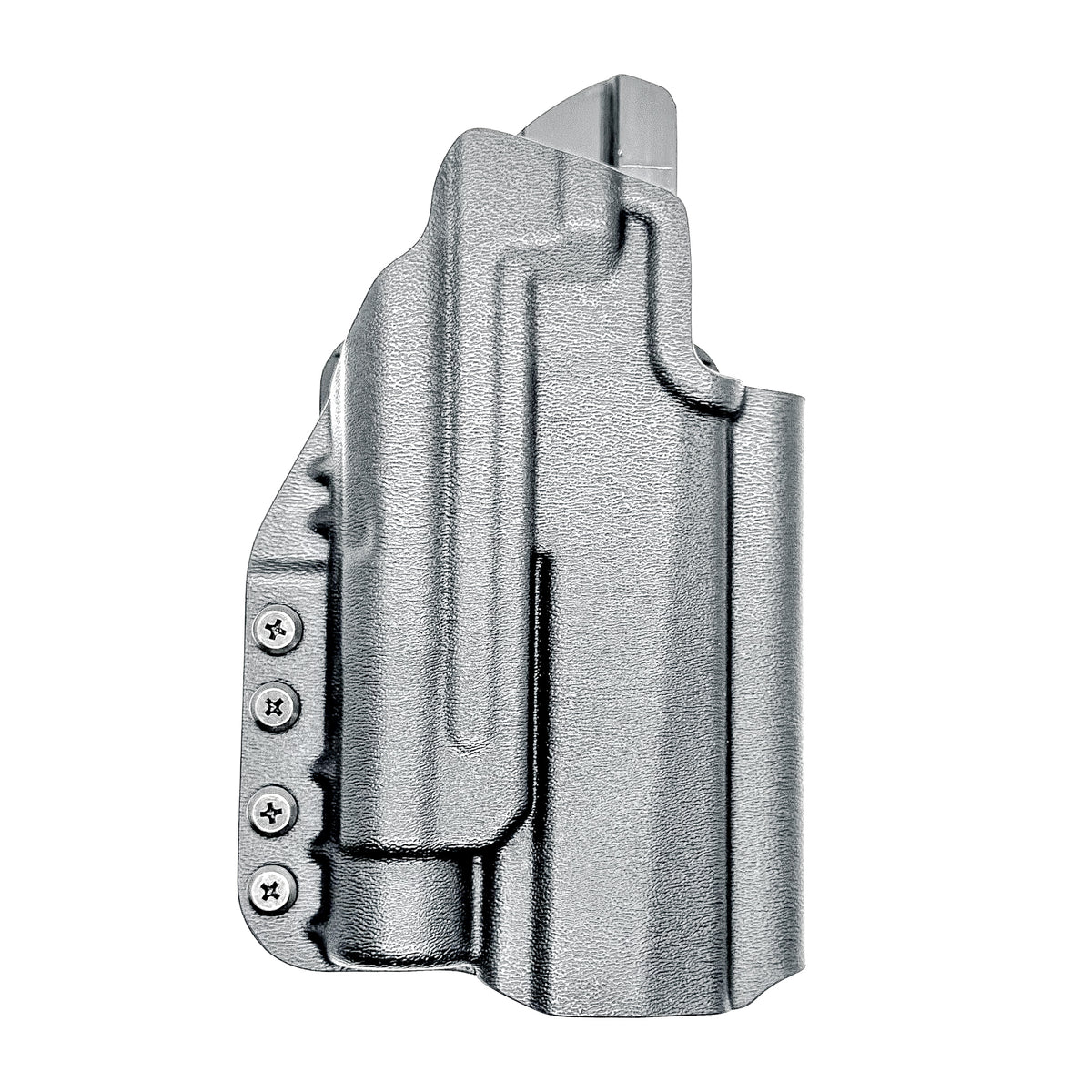 OWB Holster for the Sig Sauer P320 Full Size, Carry, Compact, M17, M18, X-Five or X5 pistol & Streamlight TLR-1, shown in Black with a 4BROS 1.5" Belt Slide.