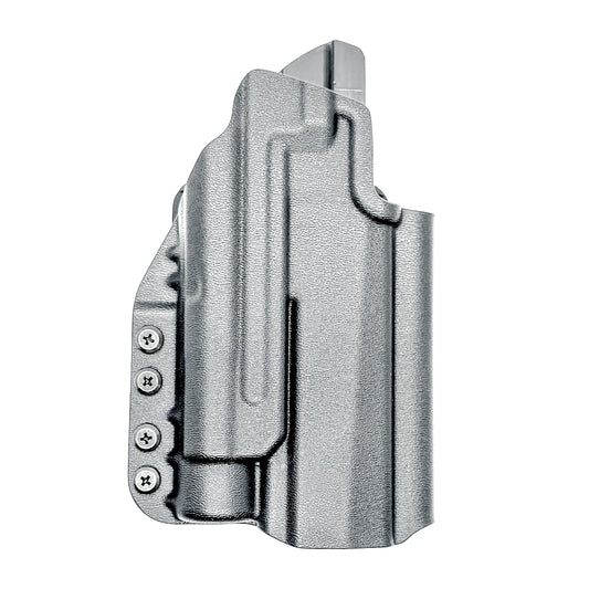 OWB Holster for the Sig Sauer P320 Full Size, Carry, Compact, M17, M18, X-Five or X5 pistol & Streamlight TLR-1, shown in Black with a 4BROS 1.5" Belt Slide.