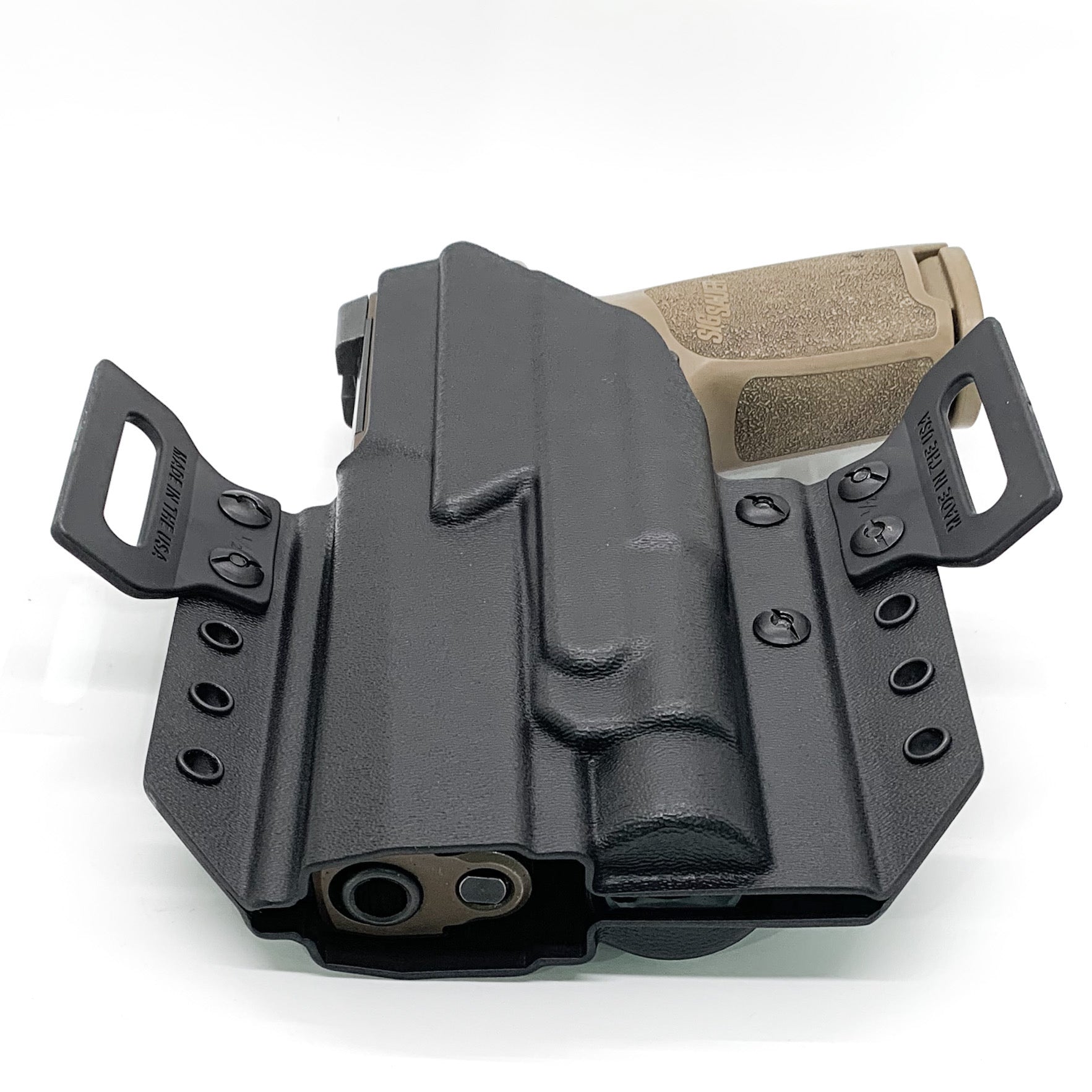 For the best OWB Outside Waistband pancake-style holster for the Sig Sauer P320 with the Streamlight TLR-1 HL or  TLR-1, shop Four Brothers 4BROS Holsters.  