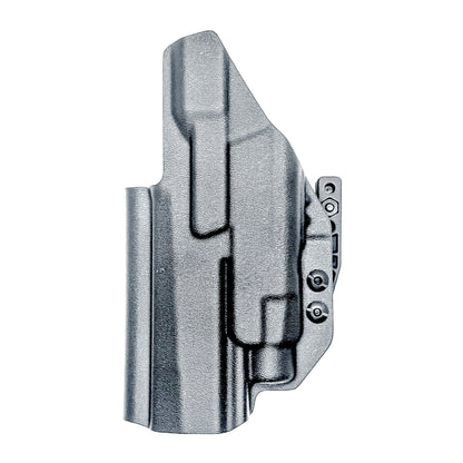 Inside Waistband IWB AIWB holster for the Sig Sauer P320 pistol & Streamlight TLR-7 X or A .  Shown in black with the DCC Monoblock and a Modwing.