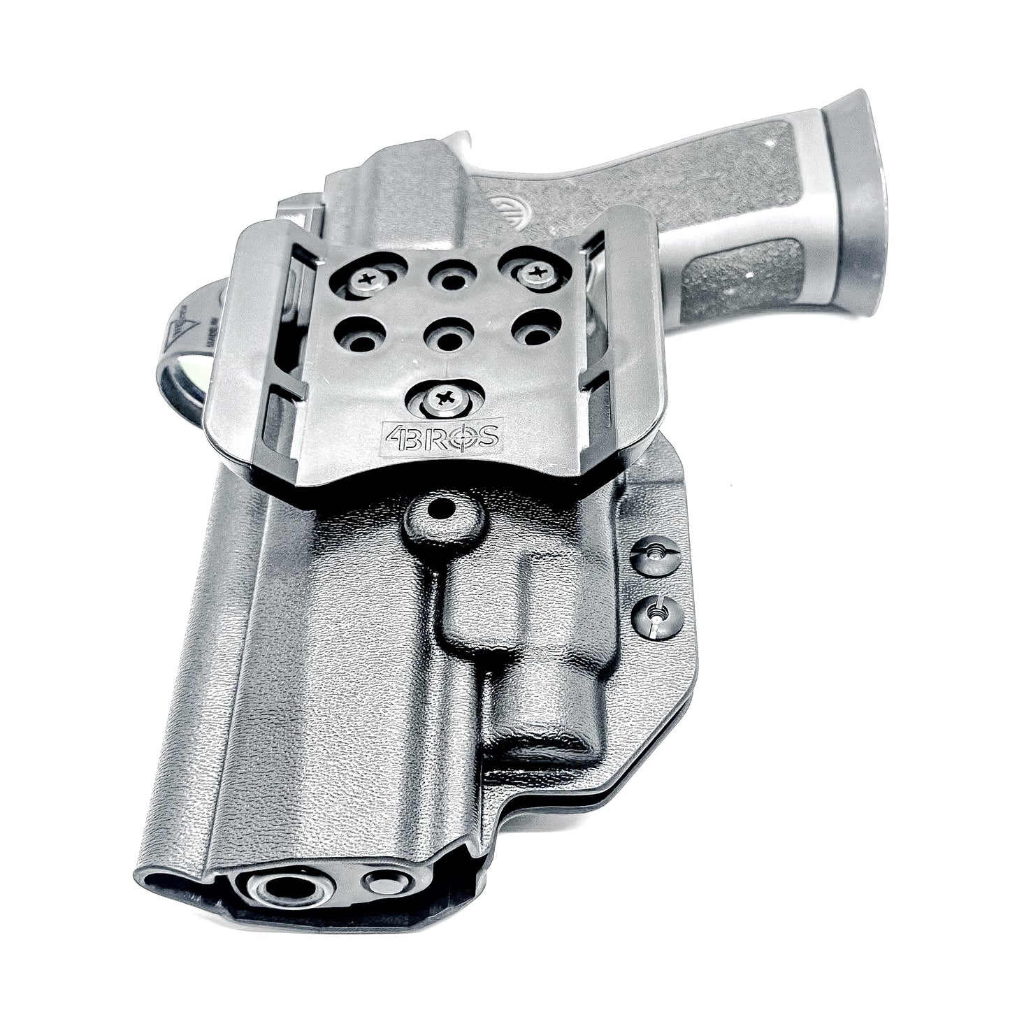 Outside Waistband OWB holster for the Sig Sauer P320 pistol & Streamlight TLR-7 X or A .  Shown in black with the 4BROS 1.5" Belt Slide.