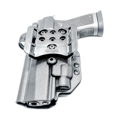 Outside Waistband OWB holster for the Sig Sauer P320 pistol & Streamlight TLR-7 X or A .  Shown in black with the 4BROS 1.5" Belt Slide.