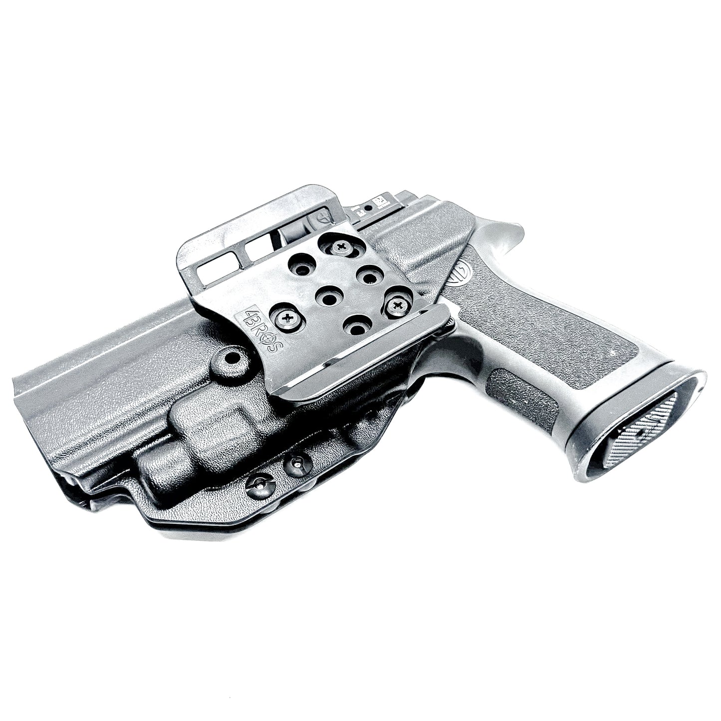 Outside Waistband OWB holster for the Sig Sauer P320 pistol & Streamlight TLR-7 X or A .  Shown in black with the 4BROS 1.5" Belt Slide.