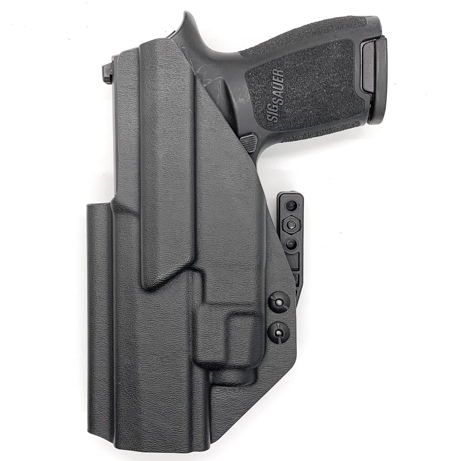 For the best, IWB holster for the Sig Sauer P320 Full Size, X5, & M17 with Streamlight TLR-7 X or A & Align Tactical Thumb Rest, shop Four Brothers holsters. 