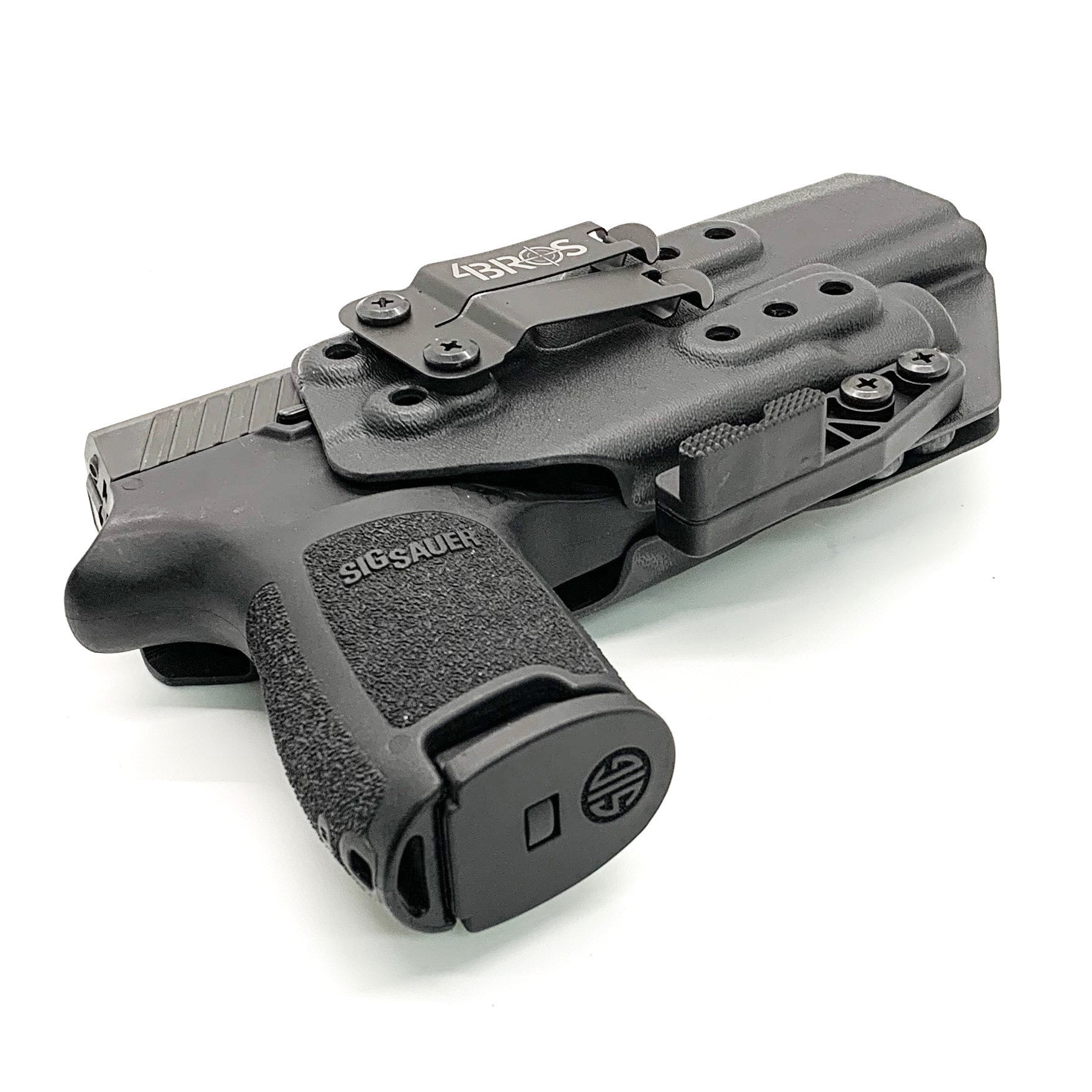 For the best, IWB holster for the Sig Sauer P320 Full Size, X5, & M17 with Streamlight TLR-7 X or A & Align Tactical Thumb Rest, shop Four Brothers holsters. 