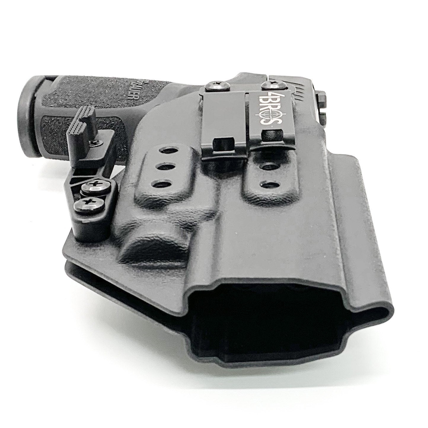 For the best, IWB holster for the Sig Sauer P320 Full Size, X5, & M17 with Streamlight TLR-7 X or A & Align Tactical Thumb Rest, shop Four Brothers holsters. 