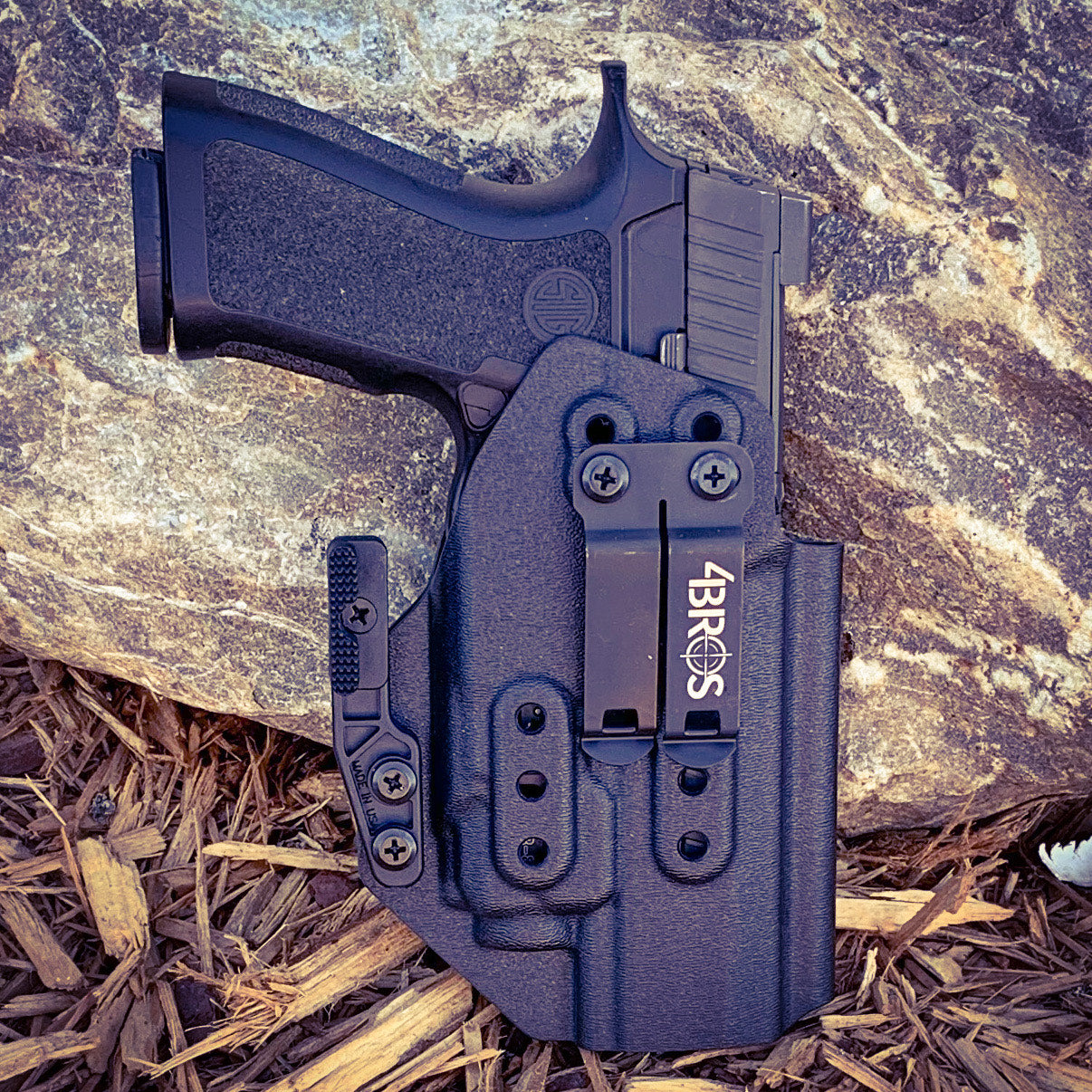 For the best IWB Kydex Inside Waistband Holster for the Sig Sauer P320 Full Size, X5, and M17 & the Streamlight TLR-8 or TLR-8Ashop Four Brothers Holsters.