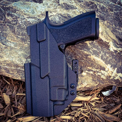 For the best IWB Kydex Inside Waistband Holster for the Sig Sauer P320 Full Size, X5, and M17 & the Streamlight TLR-8 or TLR-8Ashop Four Brothers Holsters.