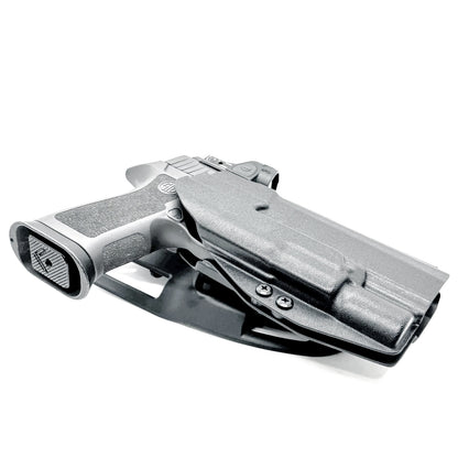 Sig Sauer P320 with X300 Gas Pedal Duty & Competition Holster in Black with Duty Drop