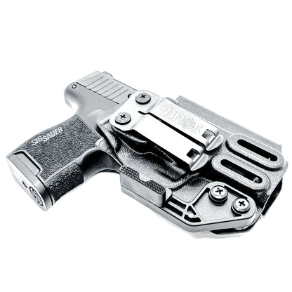 AIWB, IWB, Kydex Inside Waistband Holster Designed to fit the Sig Sauer P365-380 pistol,in black with DCC Monoblock and a modwing.