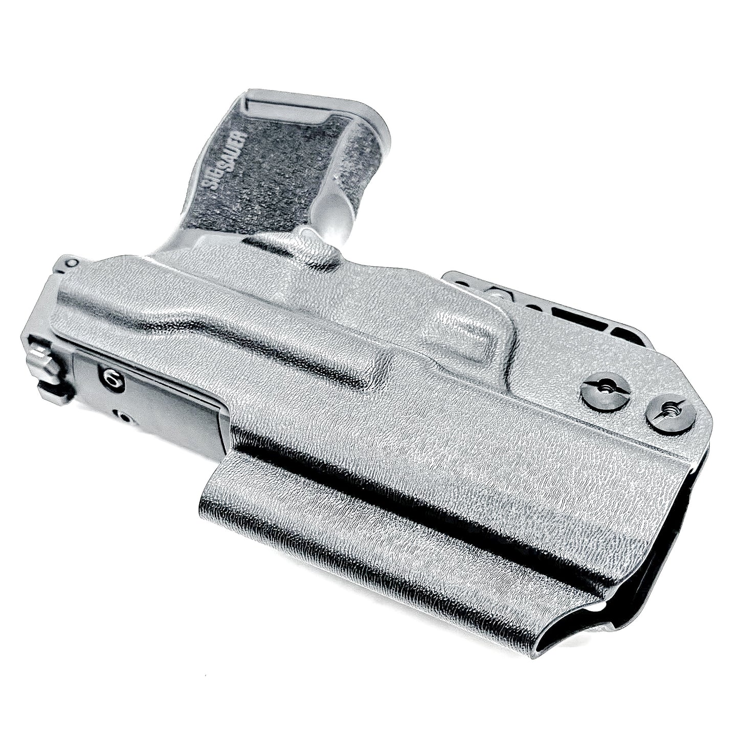 AIWB, IWB, Kydex Inside Waistband Holster Designed to fit the Sig Sauer P365-380 pistol,in black with DCC Monoblock and a modwing.