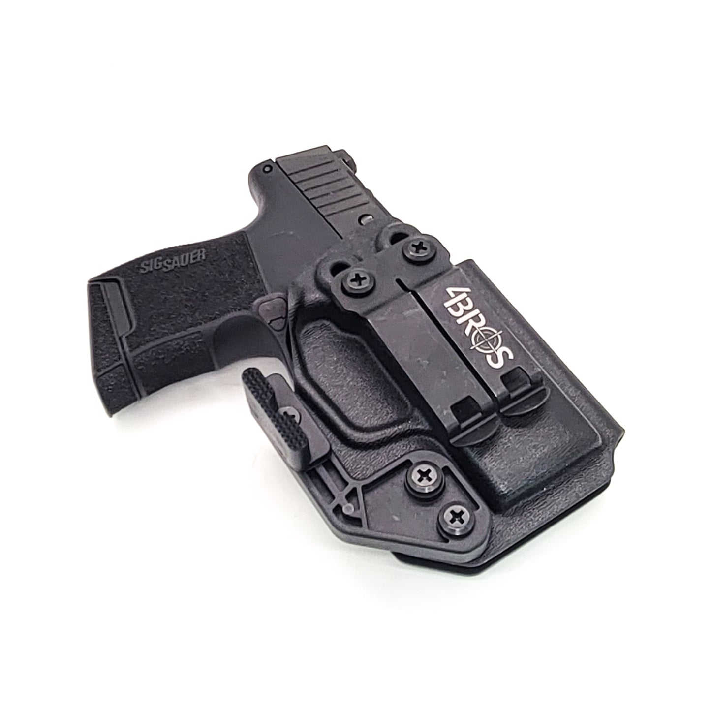 For the best, most comfortable, AIWB, IWB, Kydex Inside Waistband Holster Designed to fit the Sig Sauer P365-380 pistol, shop Four Brothers 4BROS holsters. Adjustable retention, high sweat guard, smooth edges, and minimal material for improved comfort and concealment. Made in the USA P 365 380 