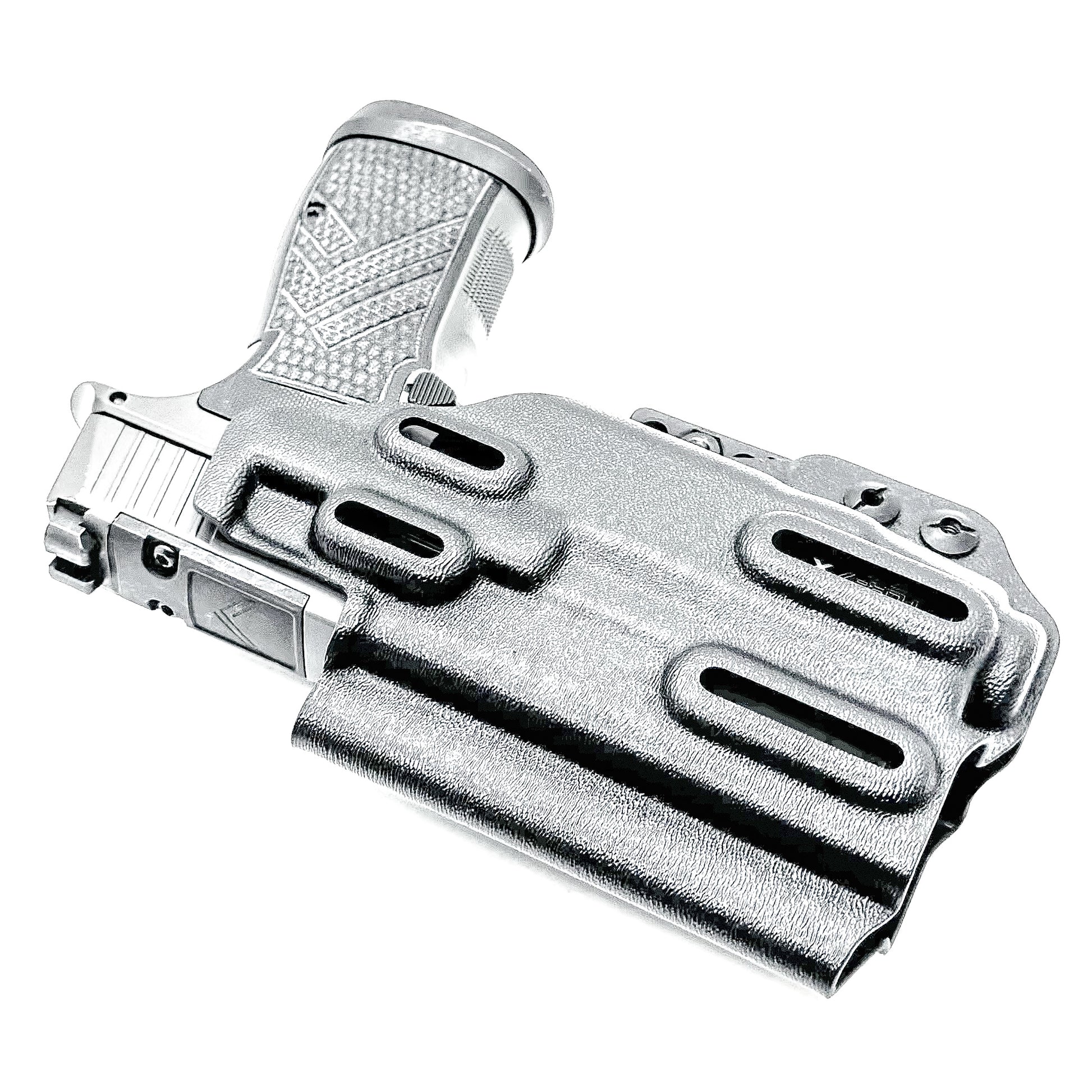 Inside Waistband IWB holster for the Sig Sauer P365-AXG Legion Gen 1 with the Streamlight TLR-7 X or A in black with the DCC Monoblock and a modwing.