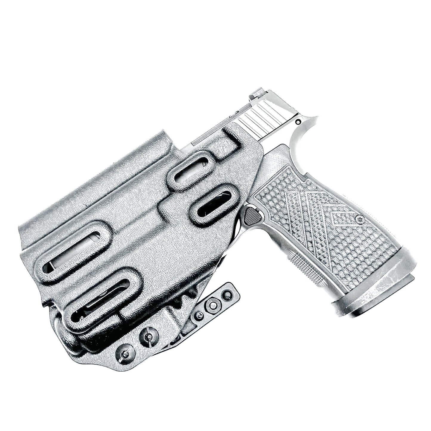 Inside Waistband IWB holster for the Sig Sauer P365-AXG Legion Gen 1 with the Streamlight TLR-7 X or A in black with the DCC Monoblock and a modwing.