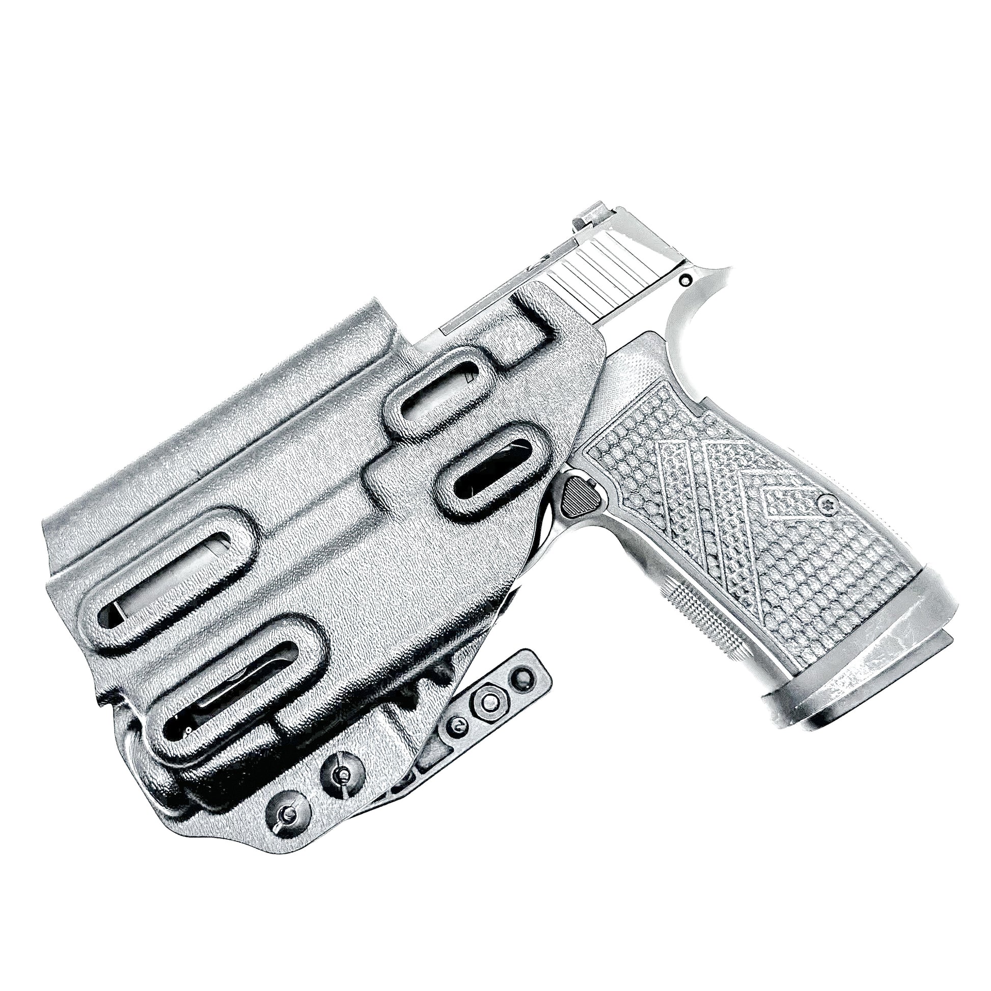 Inside Waistband IWB holster for the Sig Sauer P365-AXG Legion Gen 1 with the Streamlight TLR-7 X or A in black with the DCC Monoblock and a modwing.