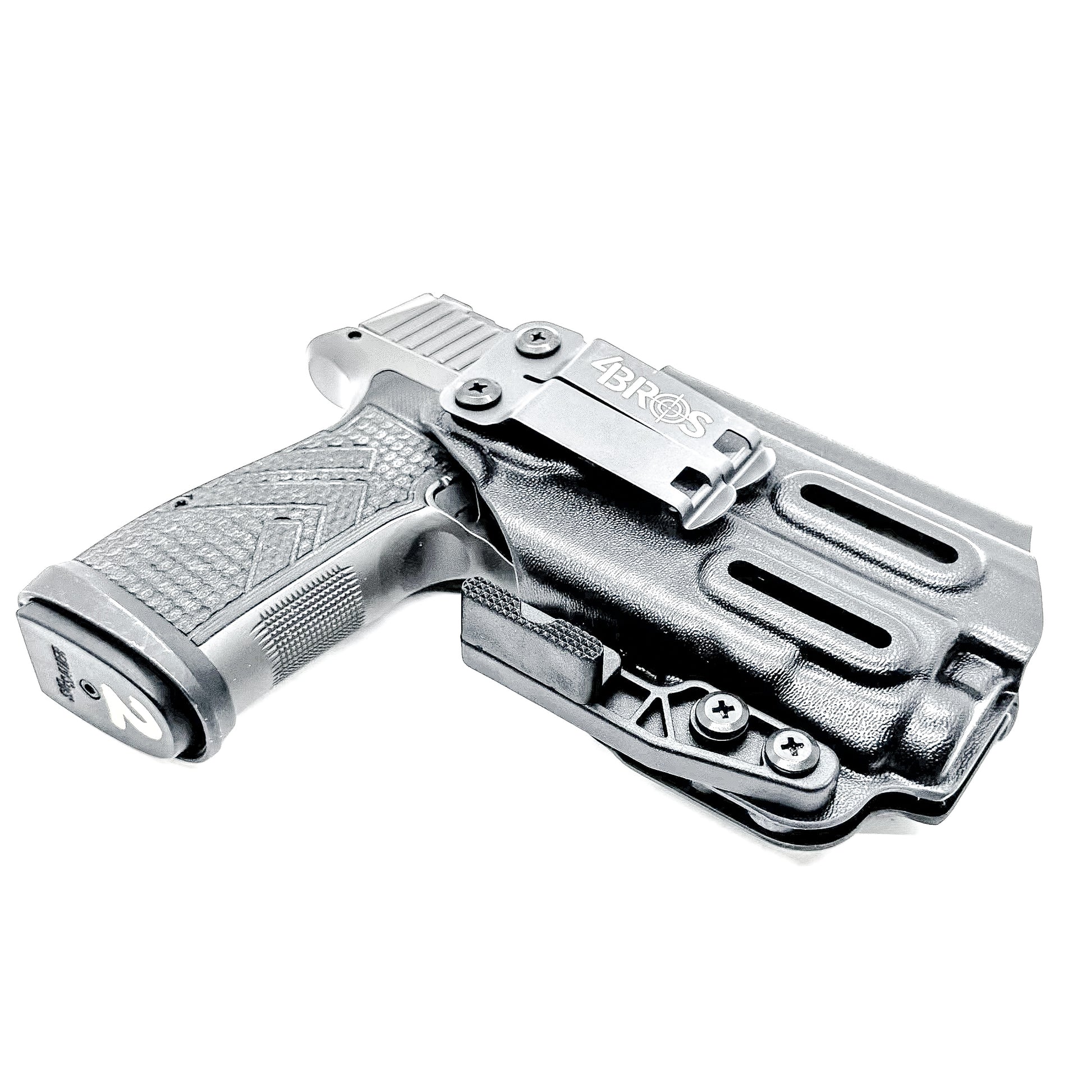 Inside Waistband IWB holster for the Sig Sauer P365-AXG Legion Gen 2 with the Streamlight TLR-7 X or A in black with the DCC Monoblock and a modwing.