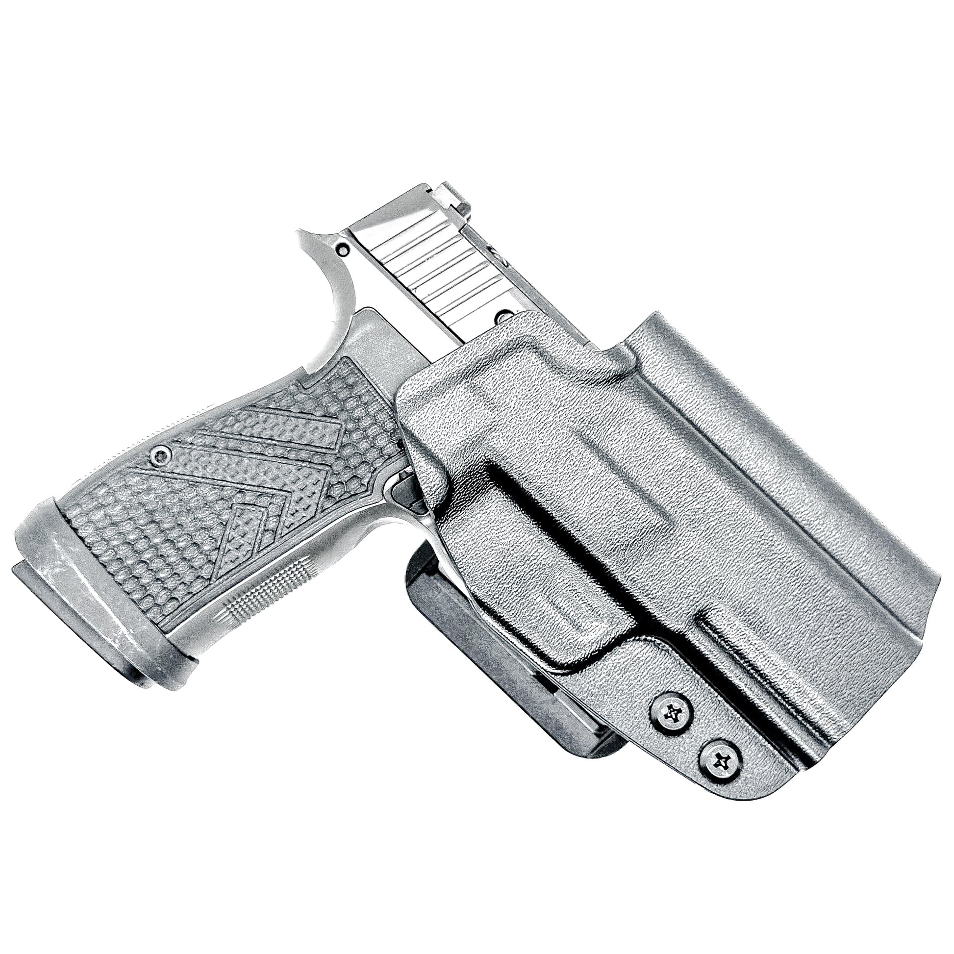 Black Outside Waistband OWB Kydex Holster for the Sig Sauer P365-AXG LEGION Gen 2 handgun, from Four Brothers 4BROS Holsters.