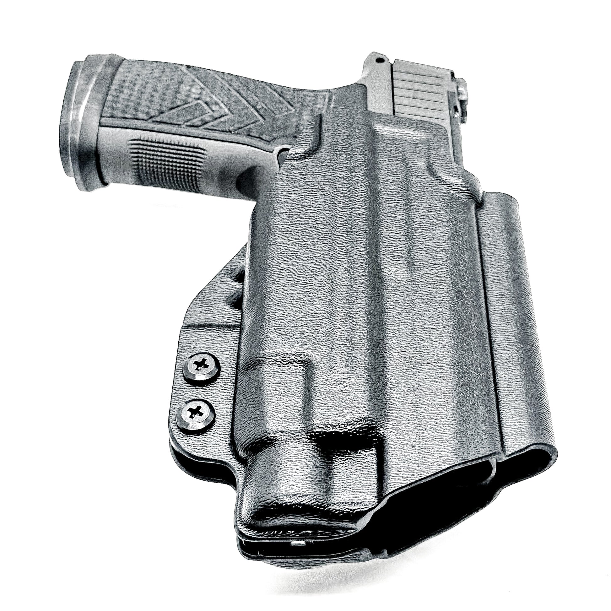 Precision Outside Waisband OWB holster for SIG P365-AXG Legion & TLR-7 HL-X.  Adjustable retention, optics-ready, threaded barrel compatible. Made in the USA.