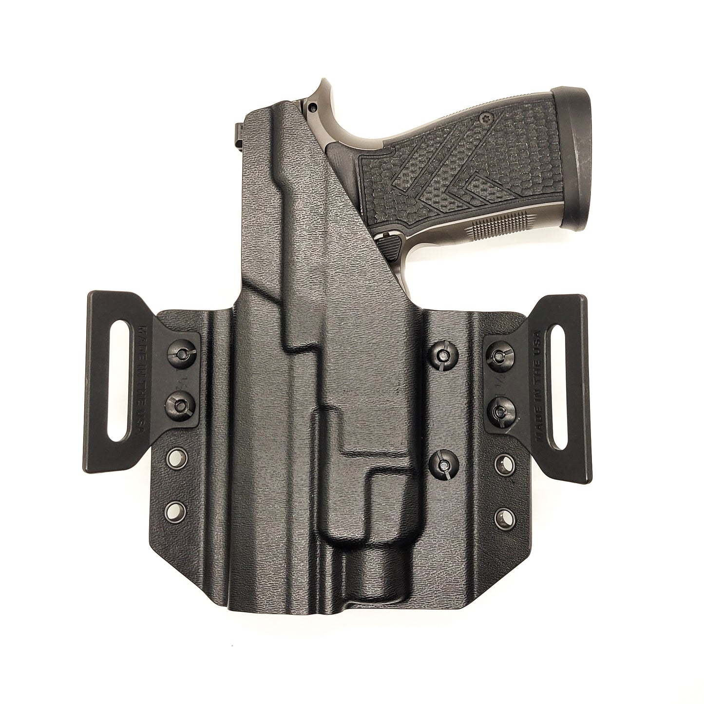 For the best Outside Waistband OWB Pancake style Kydex Holster designed to fit the Sig Sauer P365-AXG LEGION with Streamlight TLR-7 HL-X, TLR 7 A & X, shop Four Brothers Holsters. Full sweat guard, adjustable retention, reduced printing, Open muzzle, cut for red dot sights. Made in the USA. P 365 AXG TLR 7 4BROS HLX