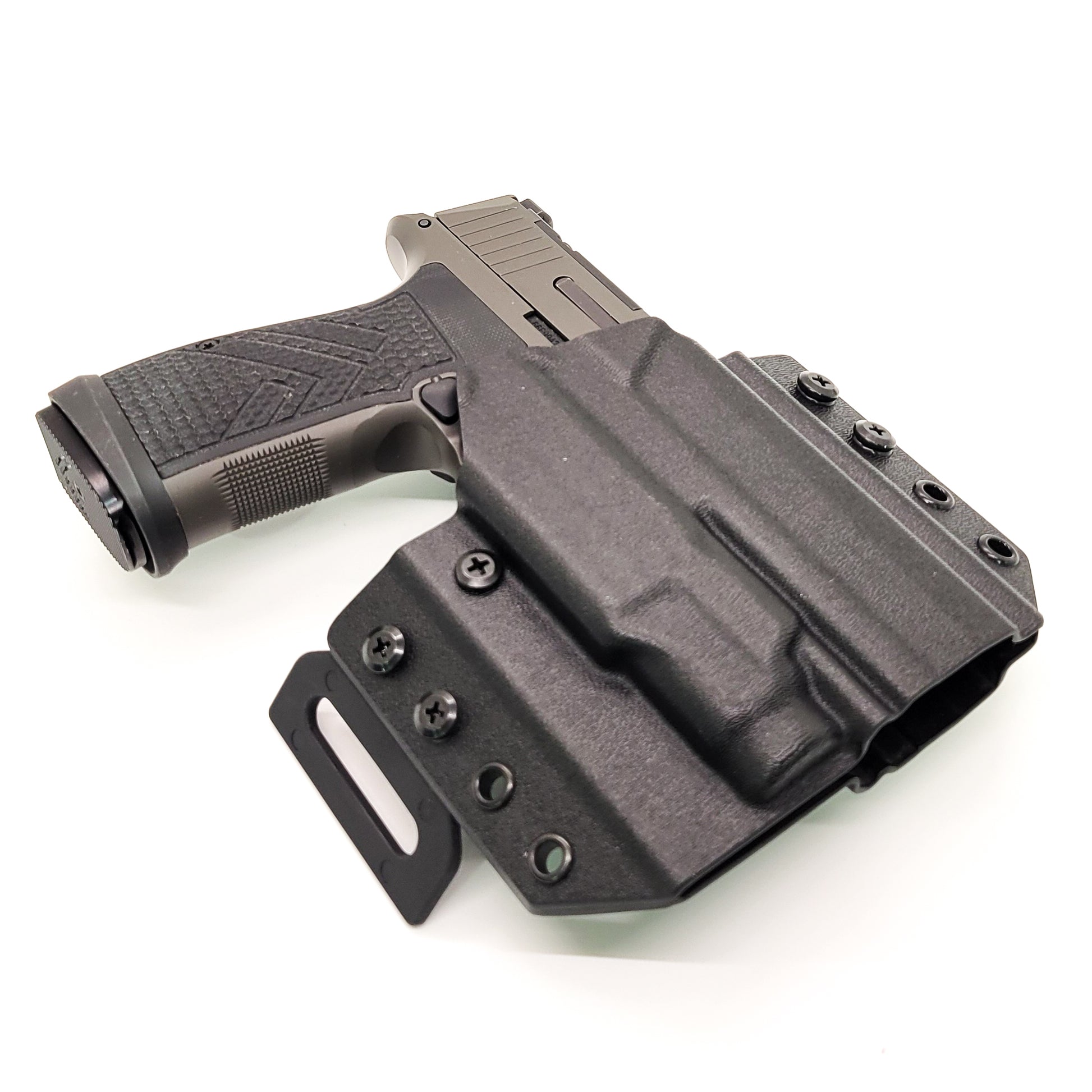 For the best Outside Waistband OWB Pancake style Kydex Holster for the Sig Sauer P365-AXG LEGION & Streamlight TLR-7 Sub X & HL-X  shop Four Brothers Holsters