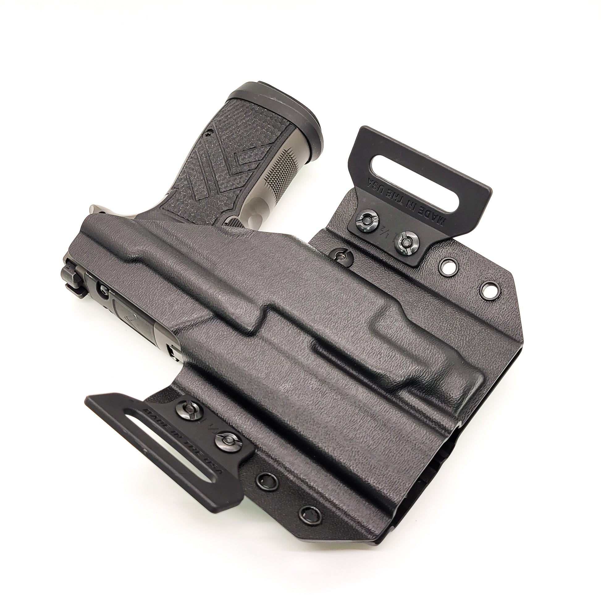 For the best Outside Waistband OWB Pancake style Kydex Holster for the Sig Sauer P365-AXG LEGION & Streamlight TLR-7 Sub X & HL-X  shop Four Brothers Holsters