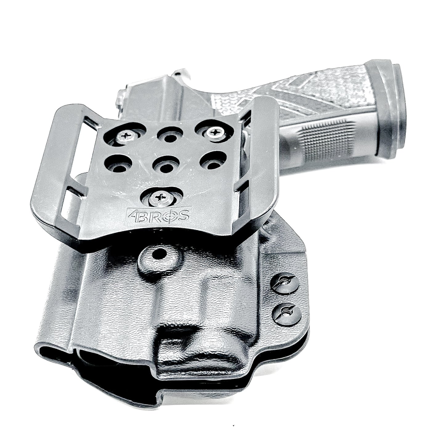 Outside Waistband OWB Holster for the Sig Sauer P365-AXG Legion Gen 2 with the Streamlight TLR-7 X or A.  Shown in black with the 4BROS 1.5" Belt Slide.