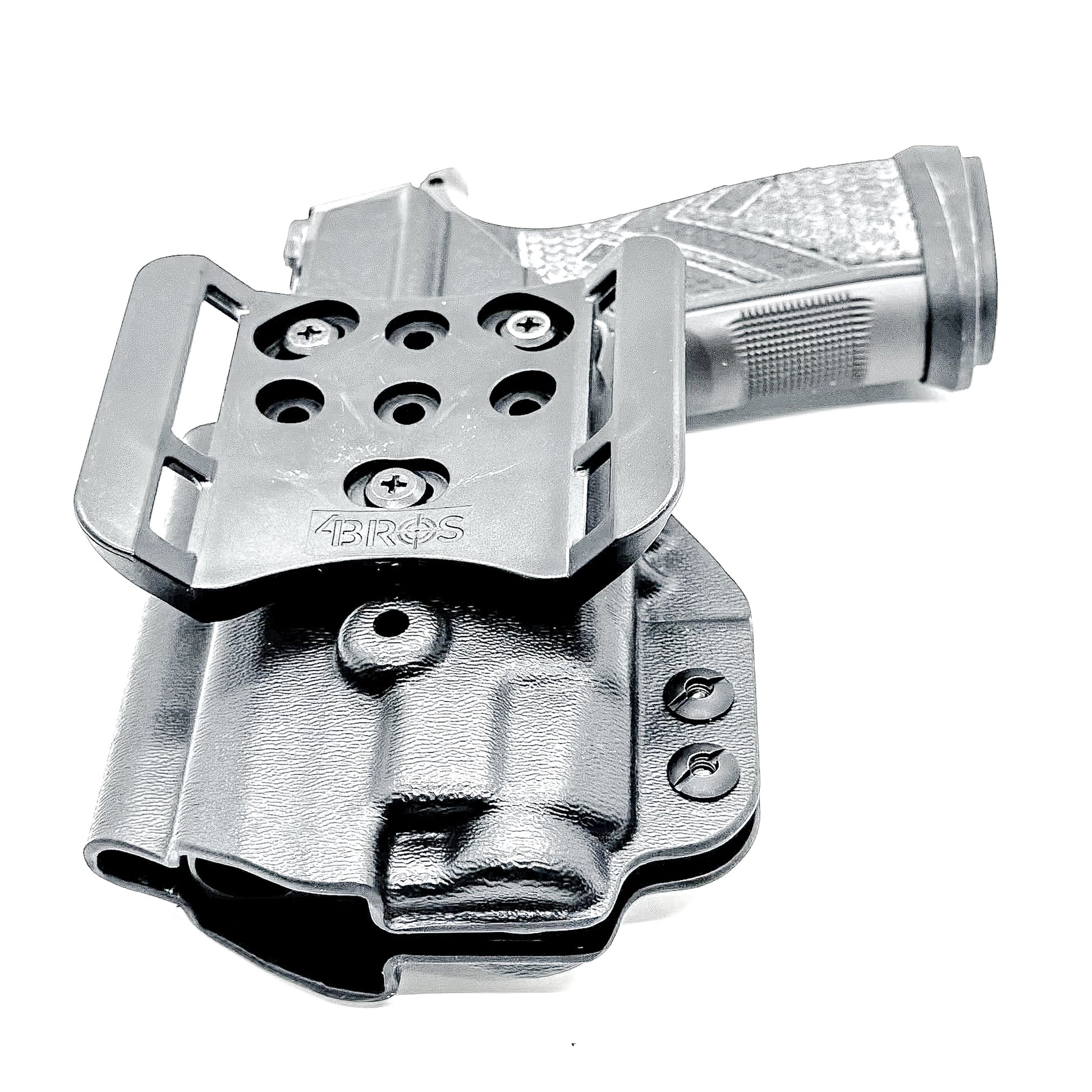 Outside Waistband OWB Holster for the Sig Sauer P365-AXG Legion Gen 2 with the Streamlight TLR-7 X or A.  Shown in black with the 4BROS 1.5" Belt Slide.