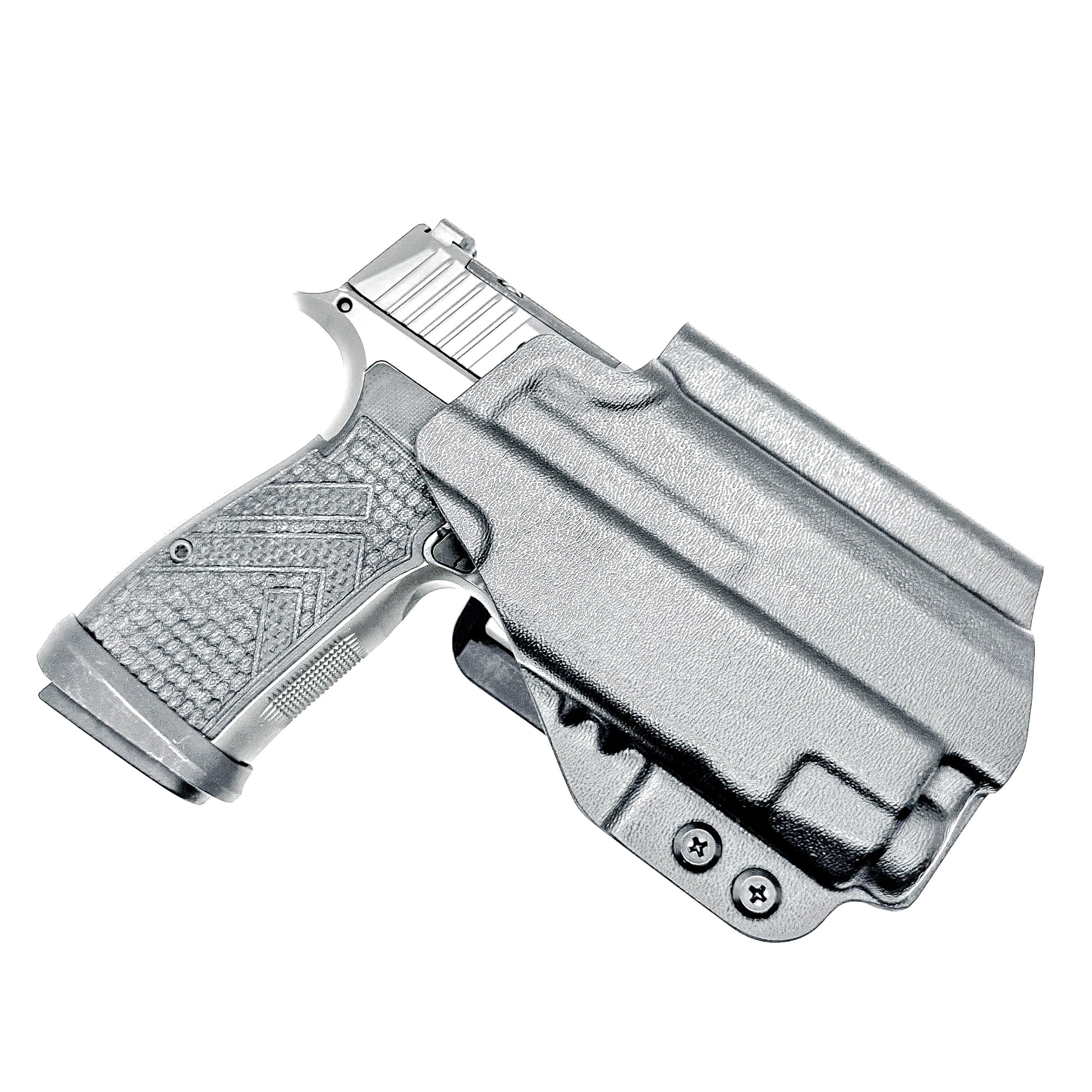 Outside Waistband OWB Holster for the Sig Sauer P365-AXG Legion Gen 2 with the Streamlight TLR-7 X or A.  Shown in black with the 4BROS 1.5" Belt Slide.