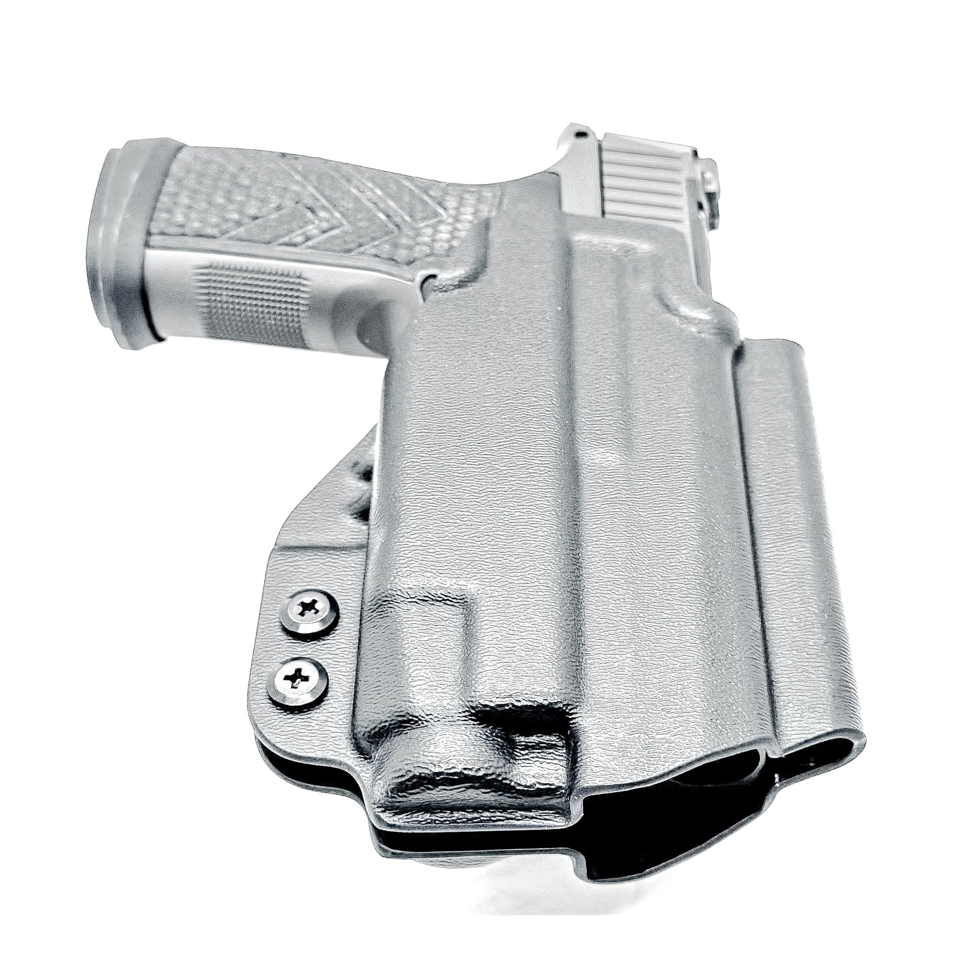 Outside Waistband OWB Holster for the Sig Sauer P365-AXG Legion Gen 2 with the Streamlight TLR-7 X or A.  Shown in black with the 4BROS 1.5" Belt Slide.