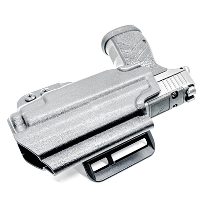 Outside Waistband OWB Holster for the Sig Sauer P365-AXG Legion Gen 2 with the Streamlight TLR-7 X or A.  Shown in black with the 4BROS 1.5" Belt Slide.