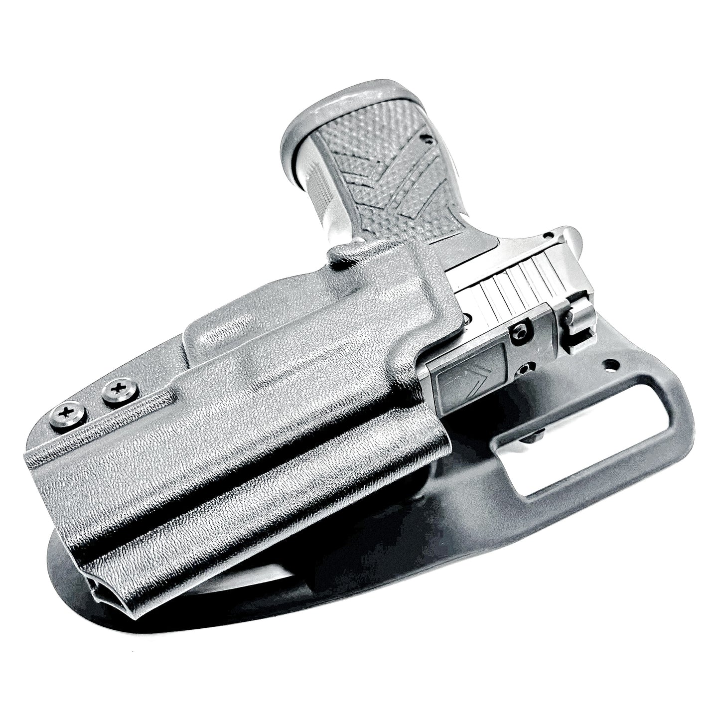 Black OWB Outside Waistband Sig Sauer P365-AXG Legion Duty & Competition Style Kydex Holster from Four Brothers Holsters.  Proudly made in the USA.