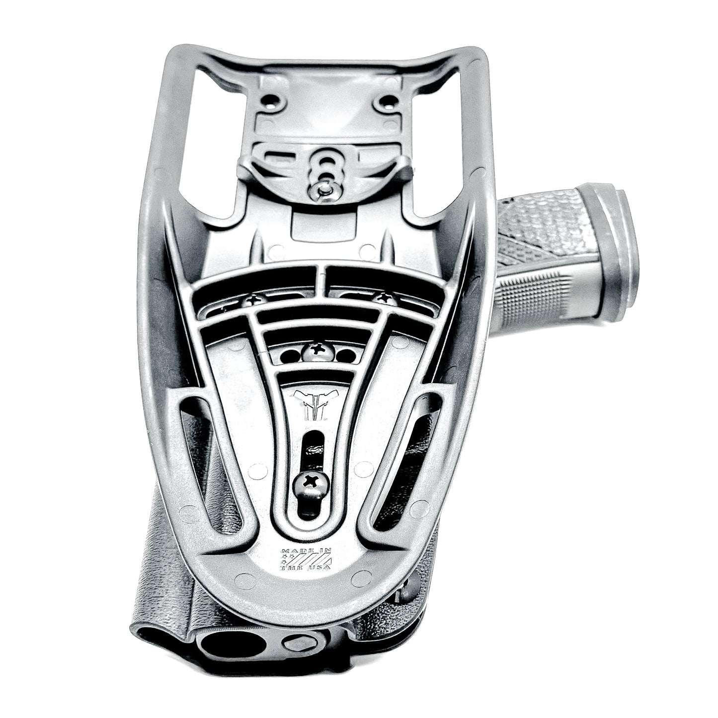 Black OWB Outside Waistband Sig Sauer P365-AXG Legion Duty & Competition Style Kydex Holster from Four Brothers Holsters.  Proudly made in the USA.