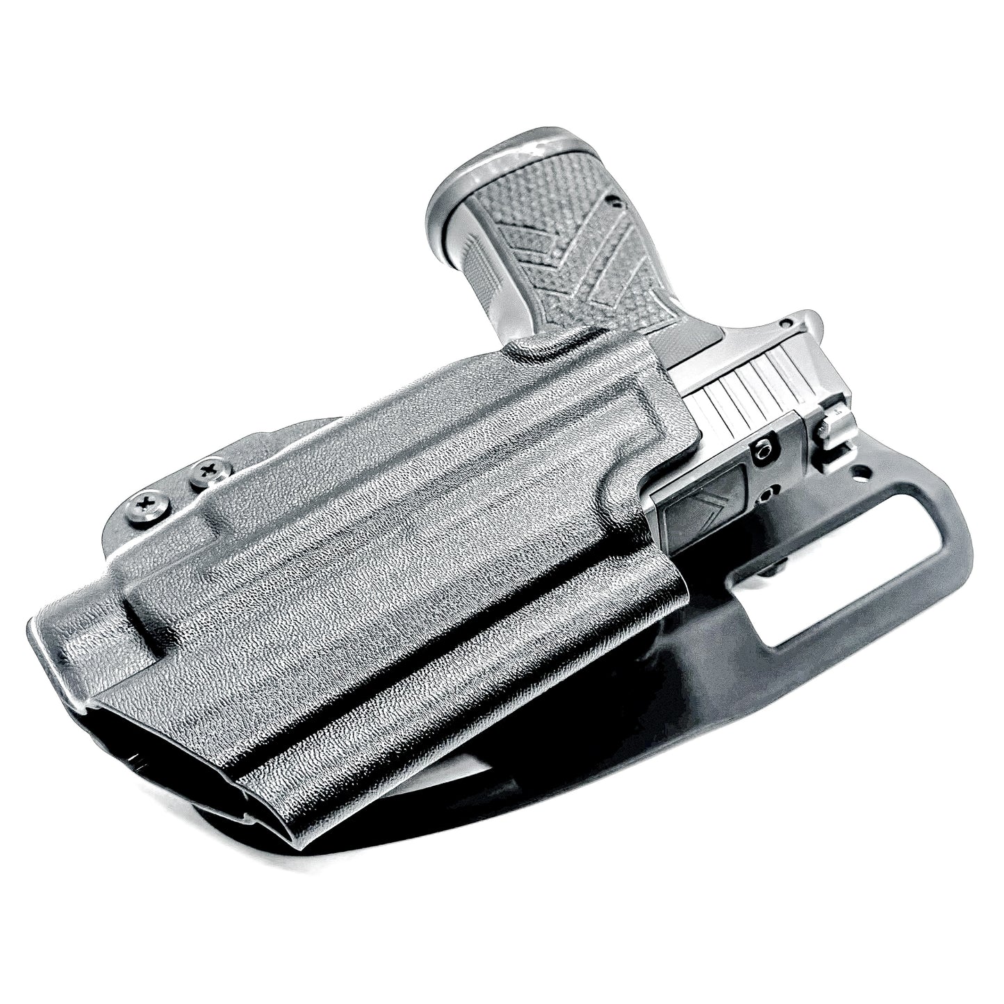 Black OWB Outside Waistband Sig Sauer P365-AXG Legion & TLR-7 HL-X Duty & Competition Style Kydex Holster from Four Brothers Holsters.  Made in the USA.