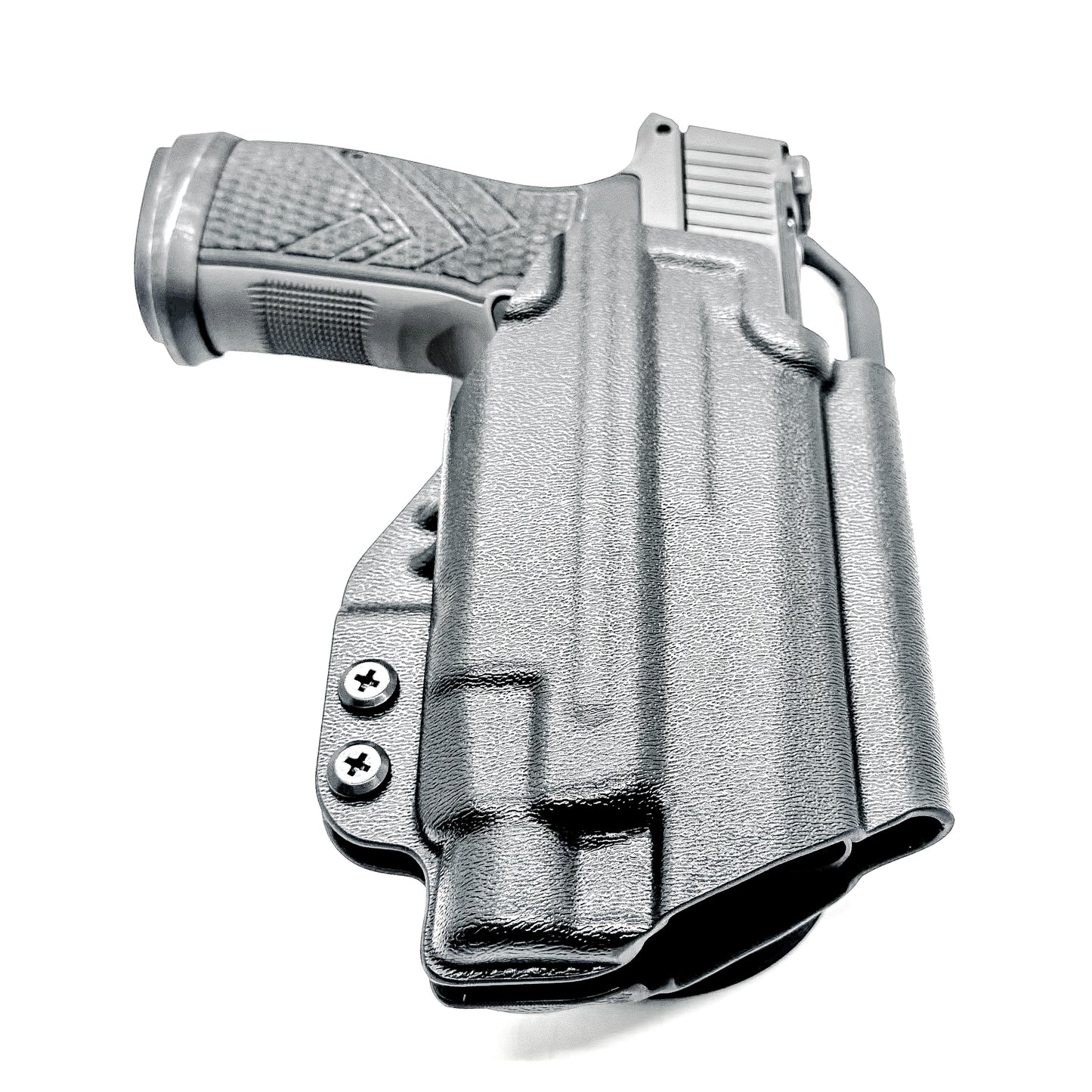 Black OWB Outside Waistband Sig Sauer P365-AXG Legion & TLR-7 HL-X Duty & Competition Style Kydex Holster from Four Brothers Holsters.  Made in the USA.