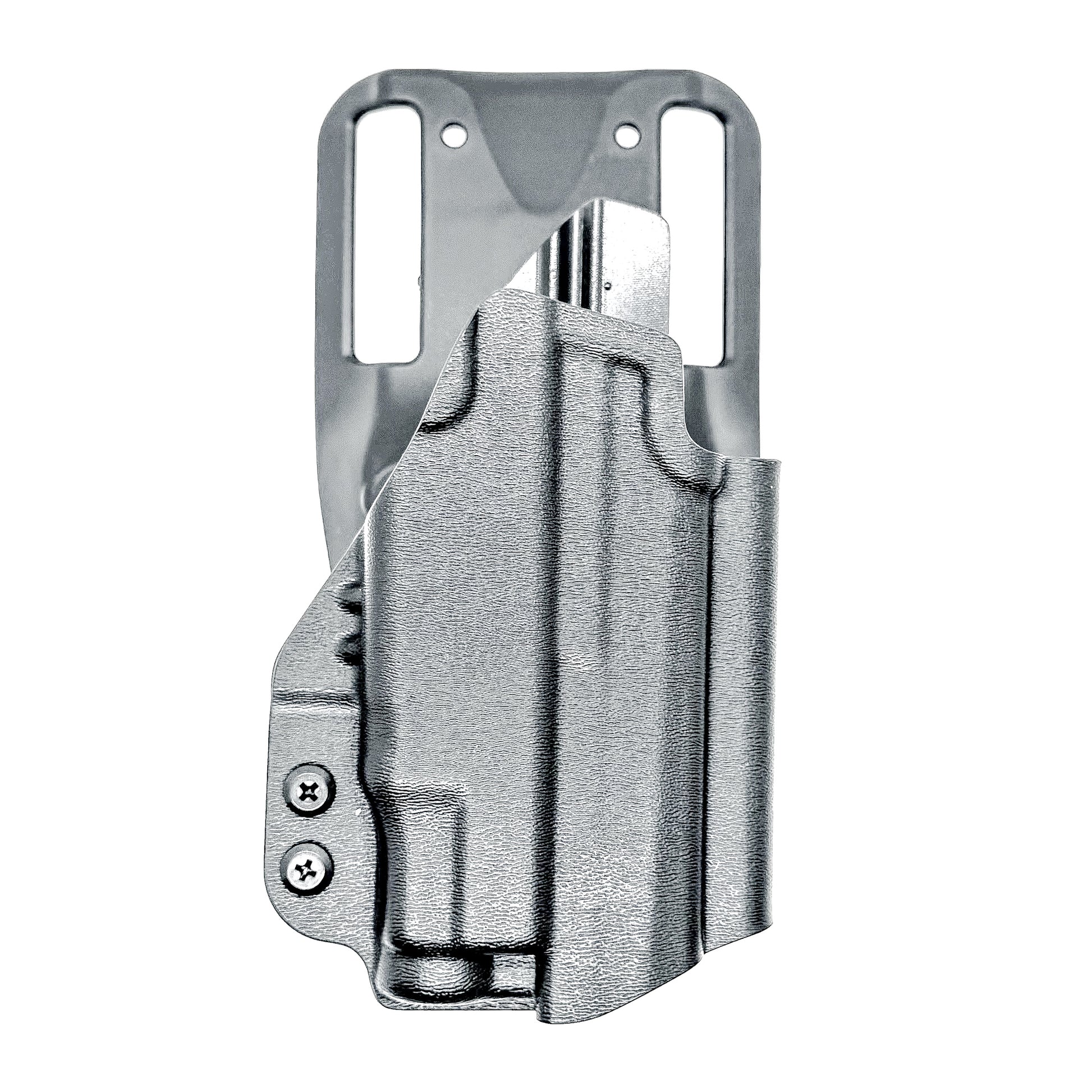 Black Duty and Competition OWB holster fits the Sig Sauer P365 AXG-Legion Gen 2 with a Streamlight TLR-7 Sub; shown with a duty drop attachment.